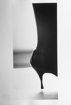 Stiletto, High Heels, New York, Black and White Contemporary Photograph of Shoe