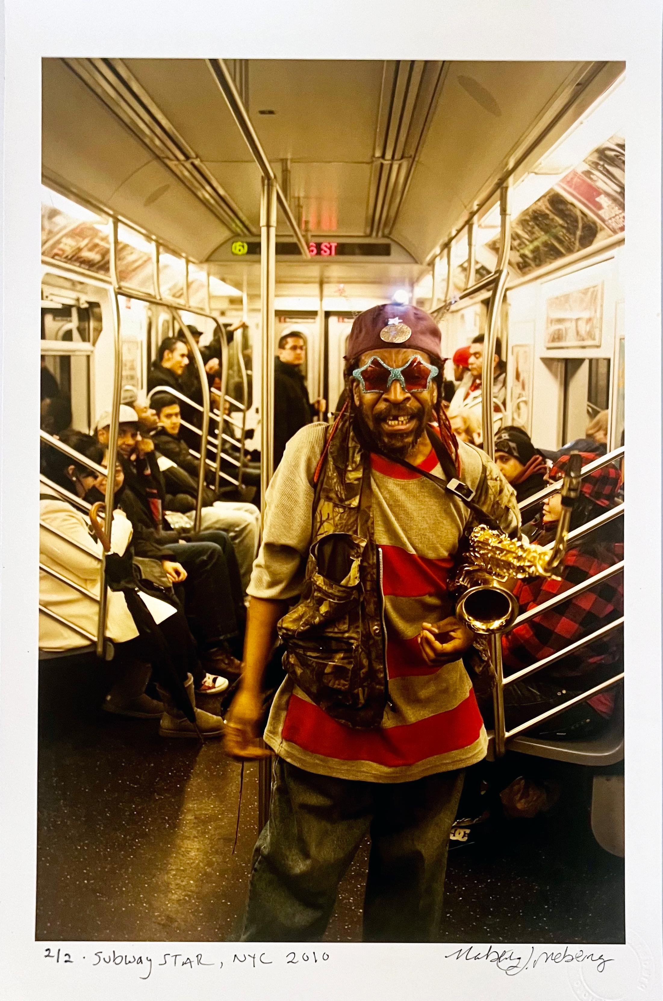 Roberta Fineberg Portrait Photograph - Subway Star, Street Photography New York City, Limited Edition Photograph
