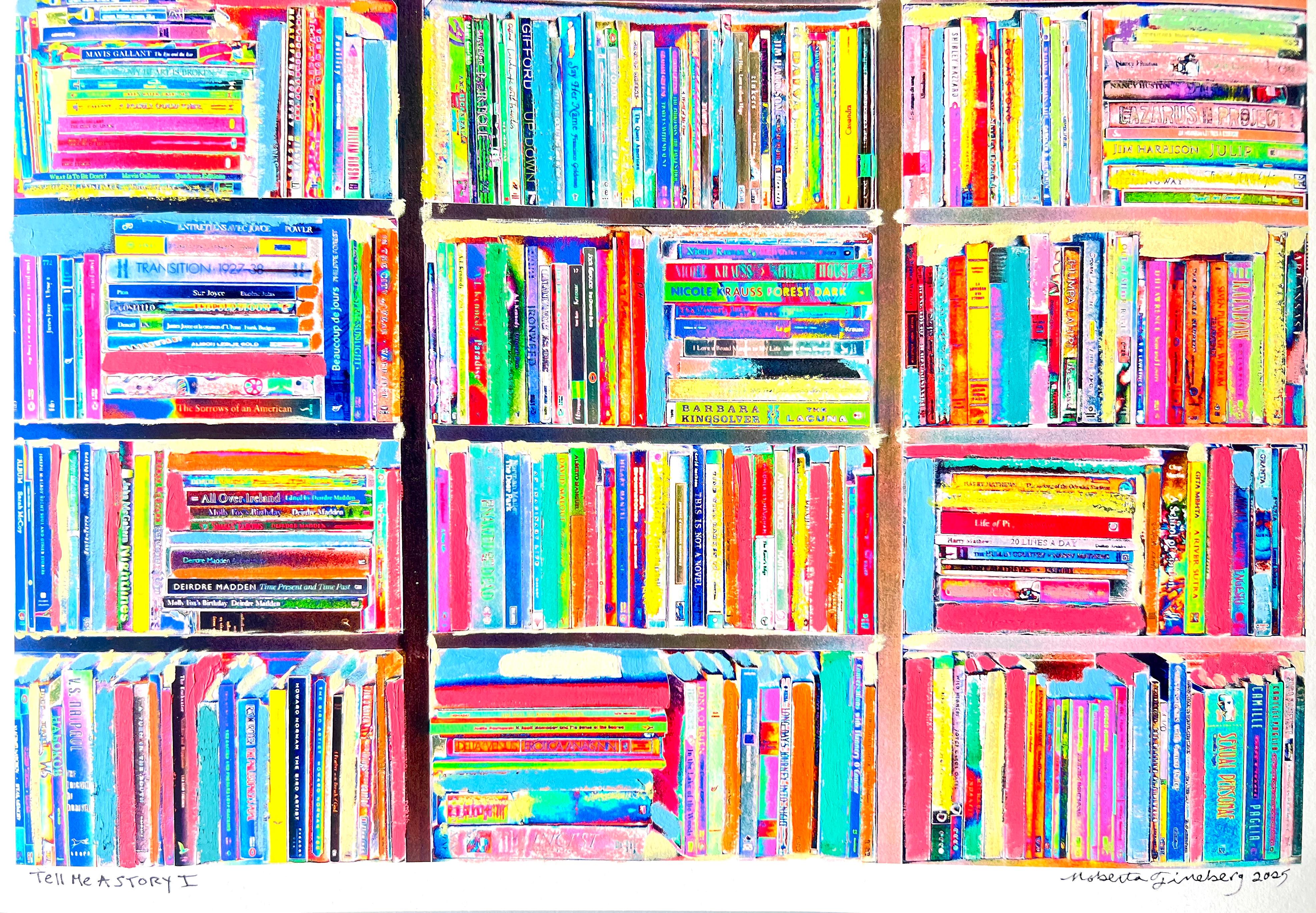 Cuéntame un cuento I, París, Arte y fotografía en técnica mixta, Libros, Ola de color rosa - Color Photograph Gris de Roberta Fineberg
