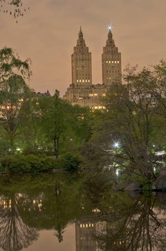 New York City, Central Park, Fotografia notturna, Templi greci gemelli (crepuscolo)