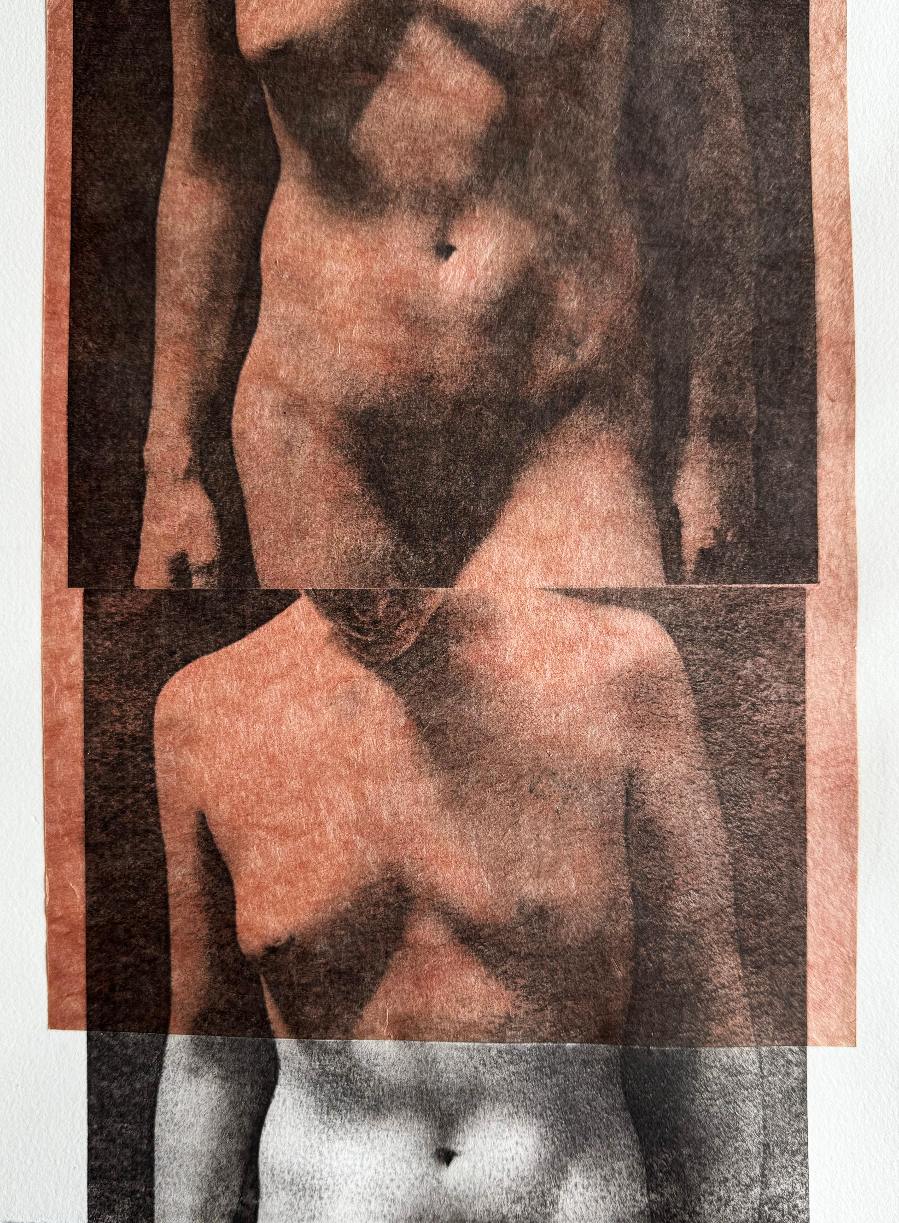 Desnudo Clásico, Arte y Diseño Mixto Rosa Obra Original sobre Papel - Print de Roberta Fineberg