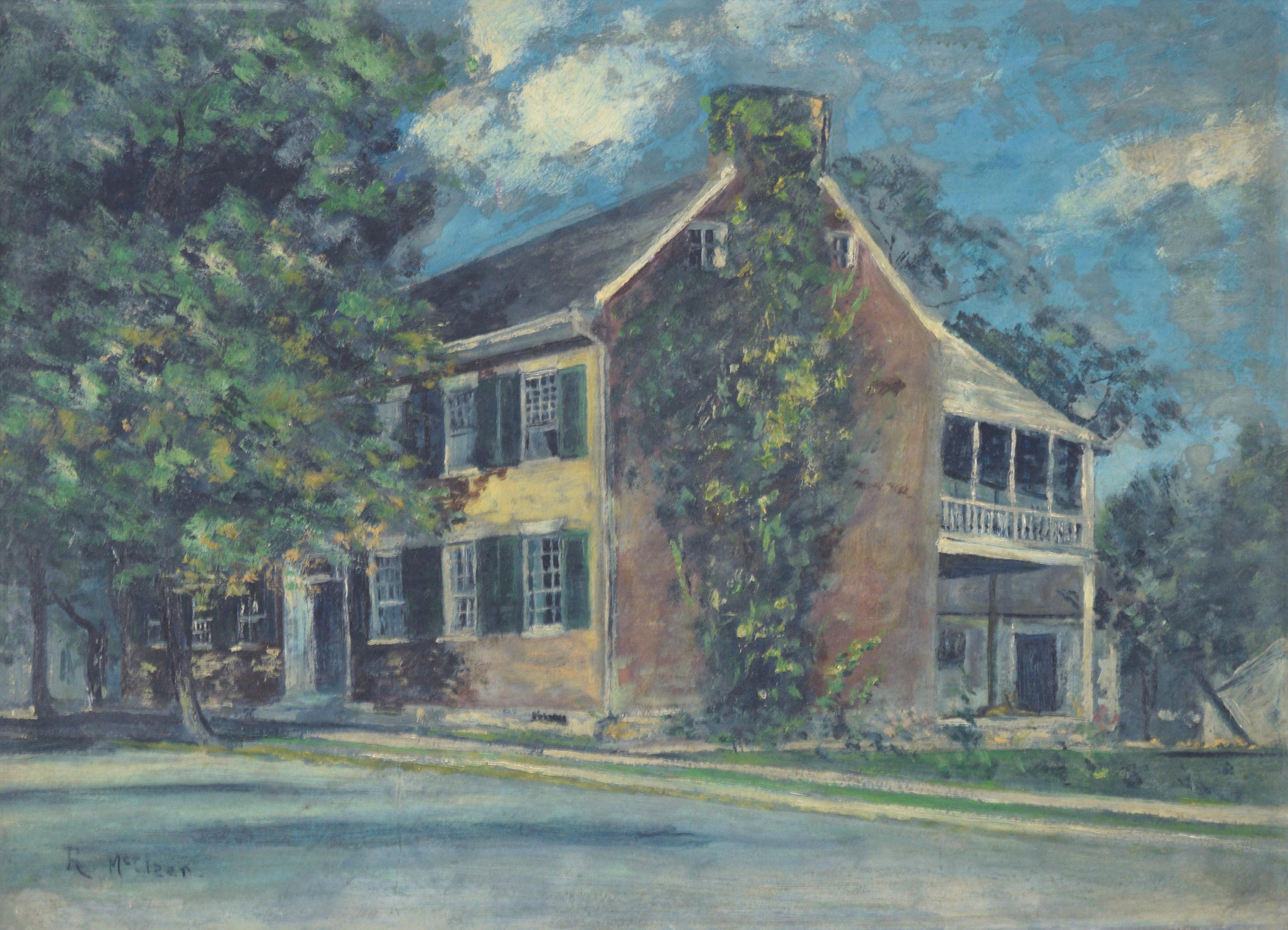 Historical Home Russellville Kentucky 1930 - Painting by Roberta Fisk McClean