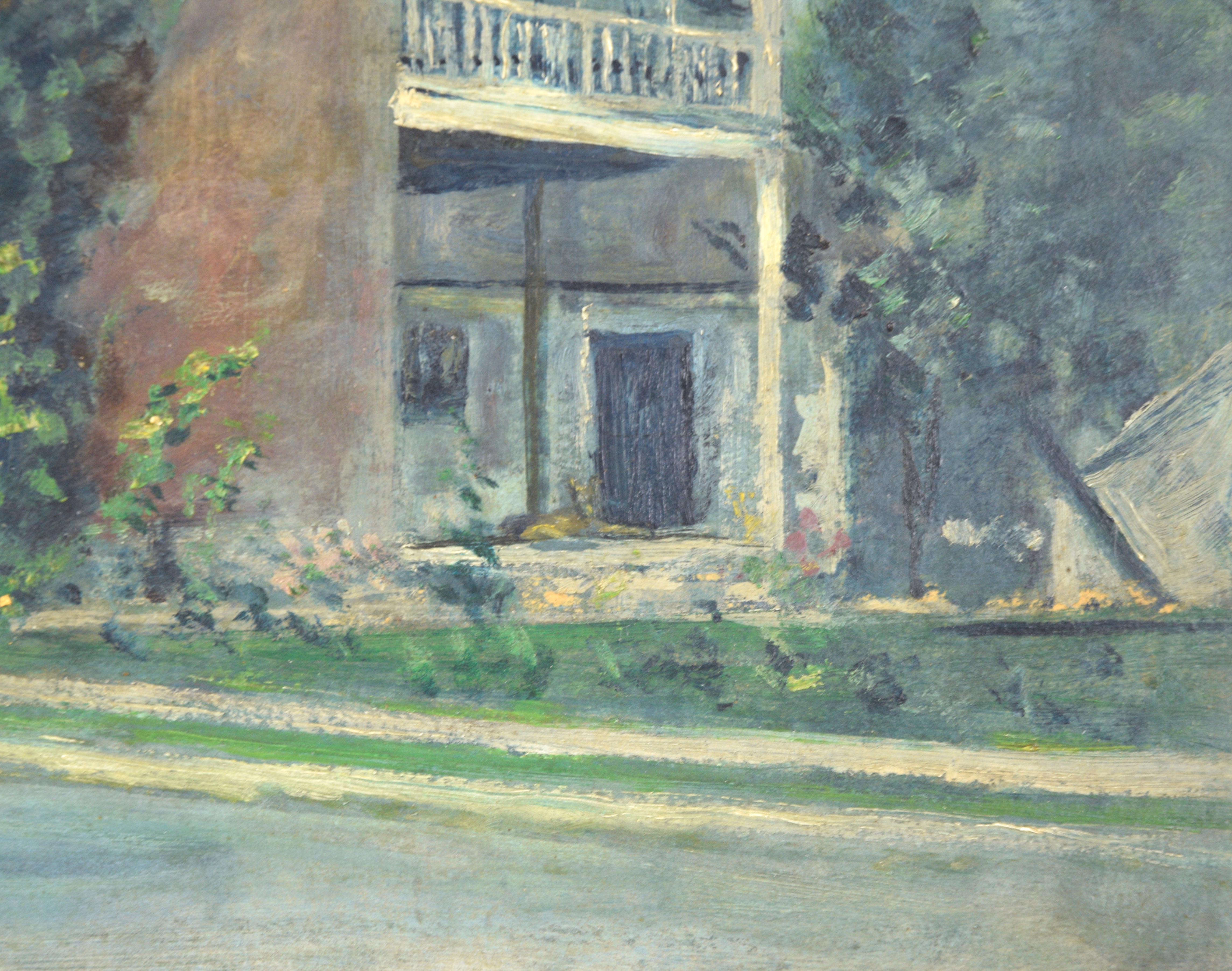 Casa Histórica Russellville Kentucky 1930 - Painting Realista de Roberta Fisk McClean