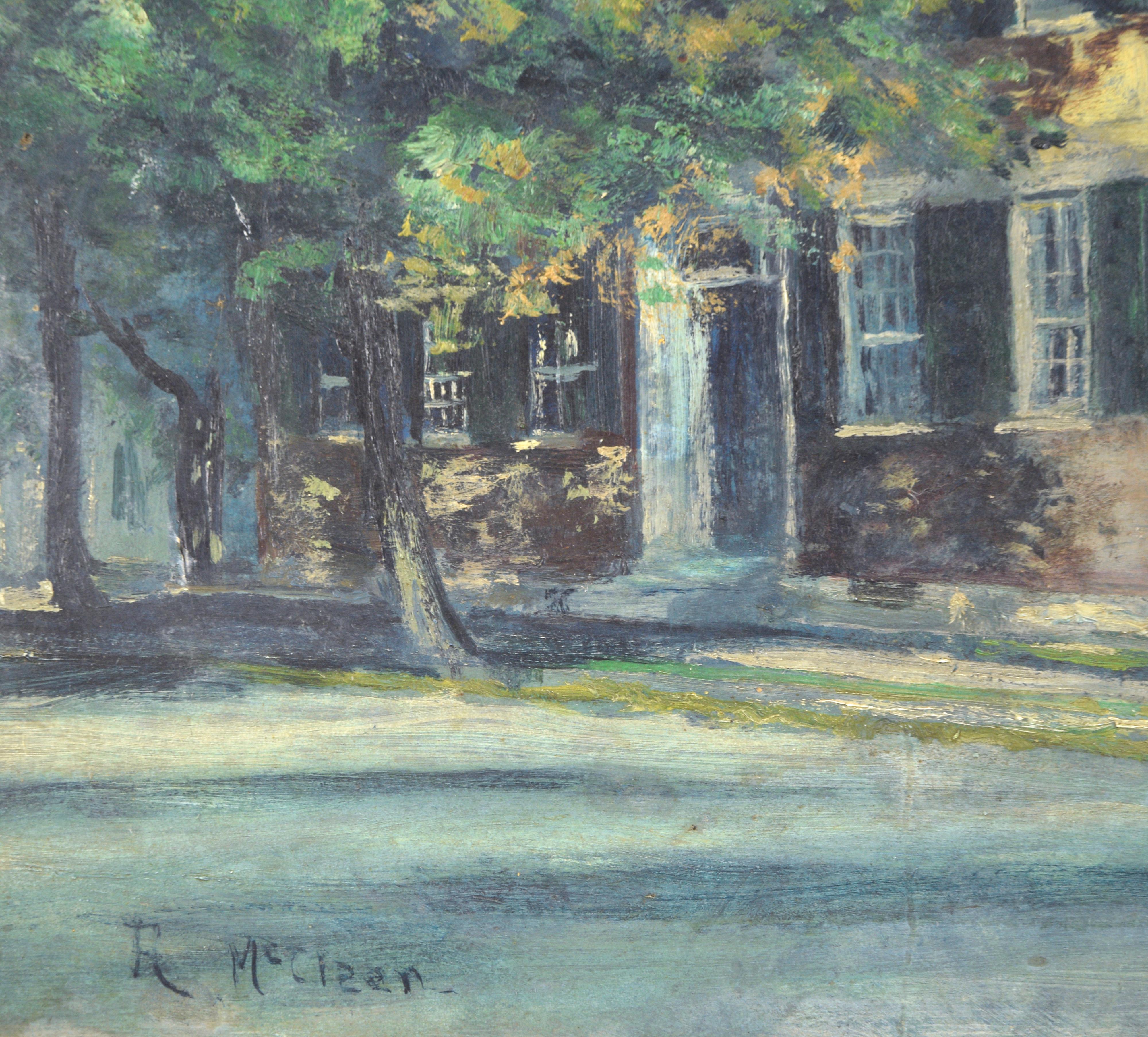 Historical Home Russellville Kentucky 1930 - American Impressionist Painting by Roberta Fisk McClean