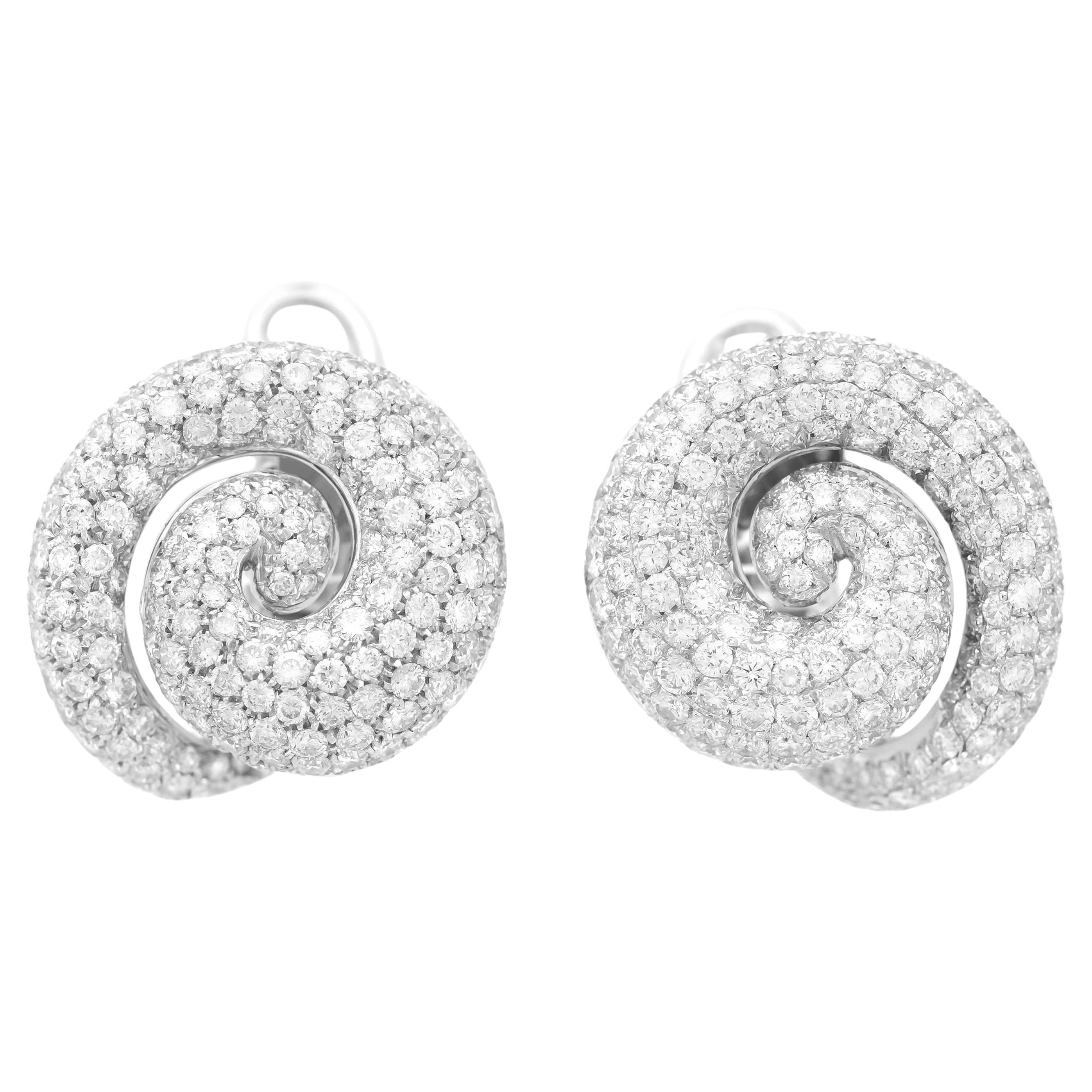 Pendientes Espiral Roberta Porrati Diamantes 12,70 Quilates en venta