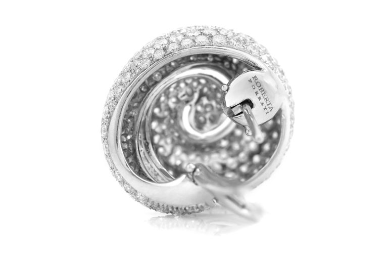 Roberta Porrati 12.70 Carat Diamonds Spiral Earrings For Sale at 1stDibs | roberta  porrati jewelry, emwrald green