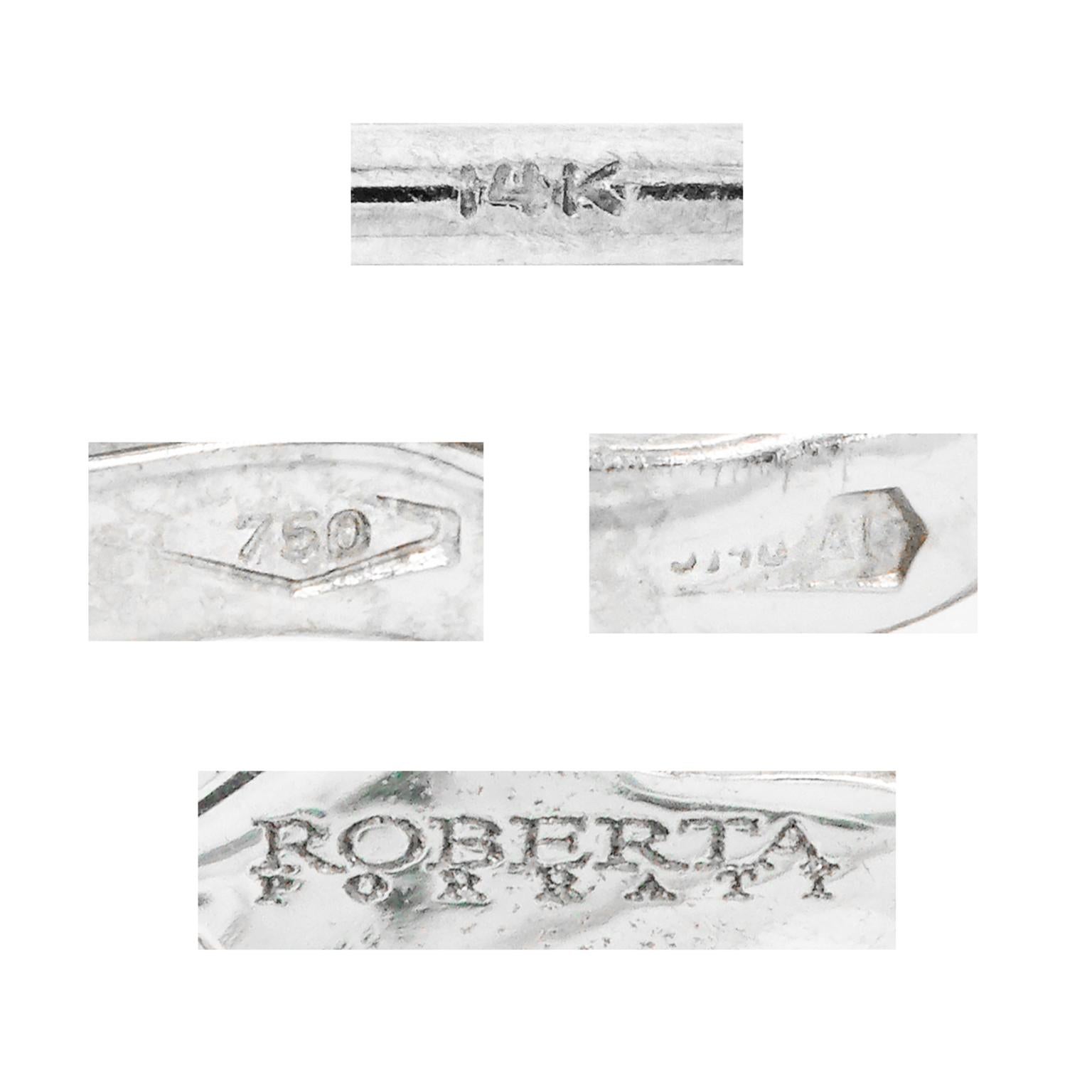 Contemporary Roberta Porratti Diamond-set Gold Chandelier Earrings For Sale