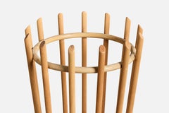 Roberti Rattan, Floor Lamp, Wood, Rattan, Italy, 1970s