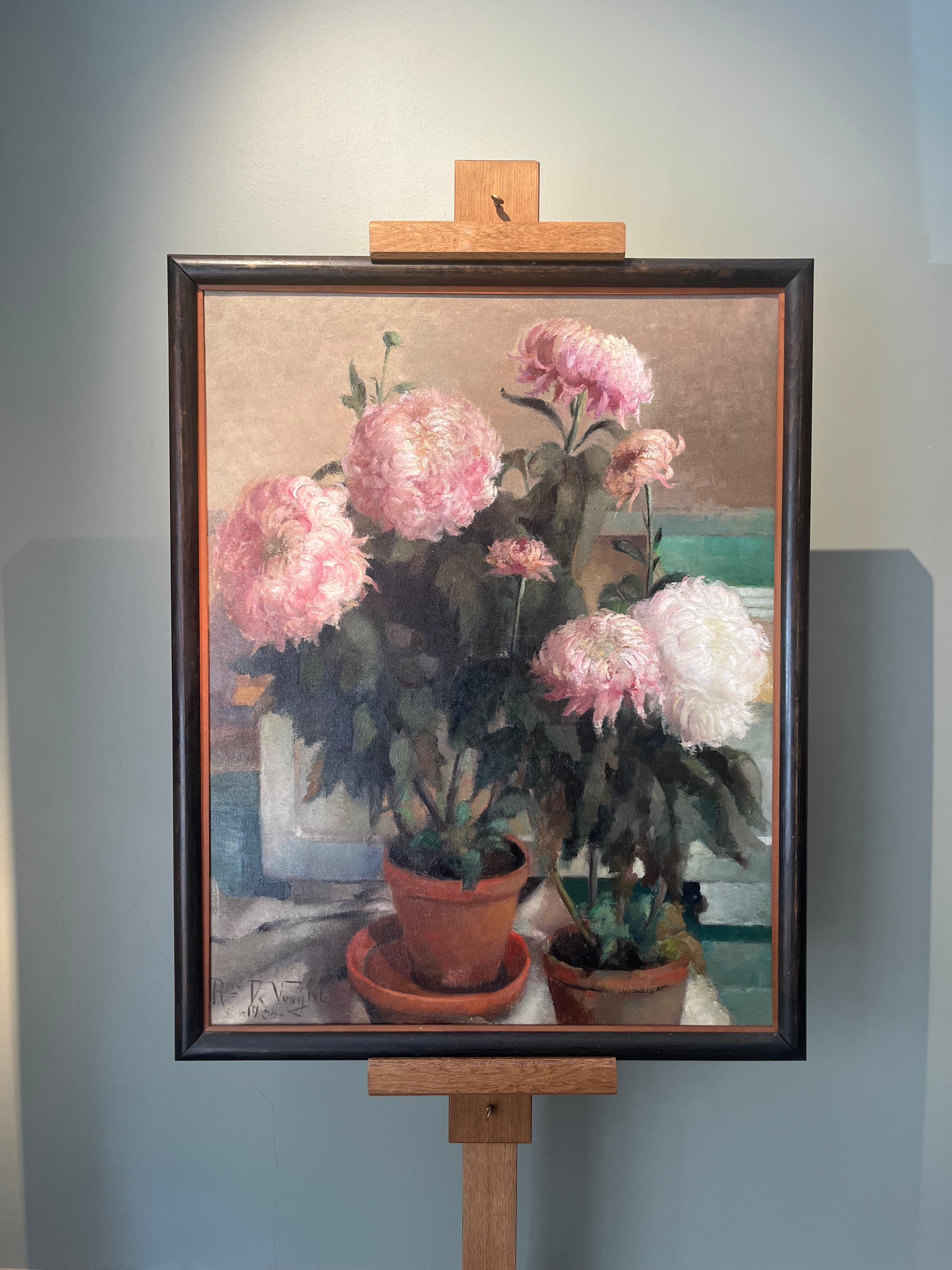 Nature morte aux pivoines 1936 - Painting de Robertine de Vooght