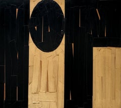 1970 Abstracto grande Técnica mixta "FORMA" de Robertino Fatica - Negro y marrón