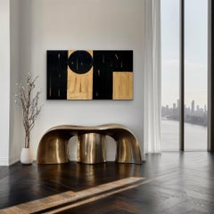 1970 Abstract large Mixed Media “FORMA” by Robertino Fatica - Black & Brown