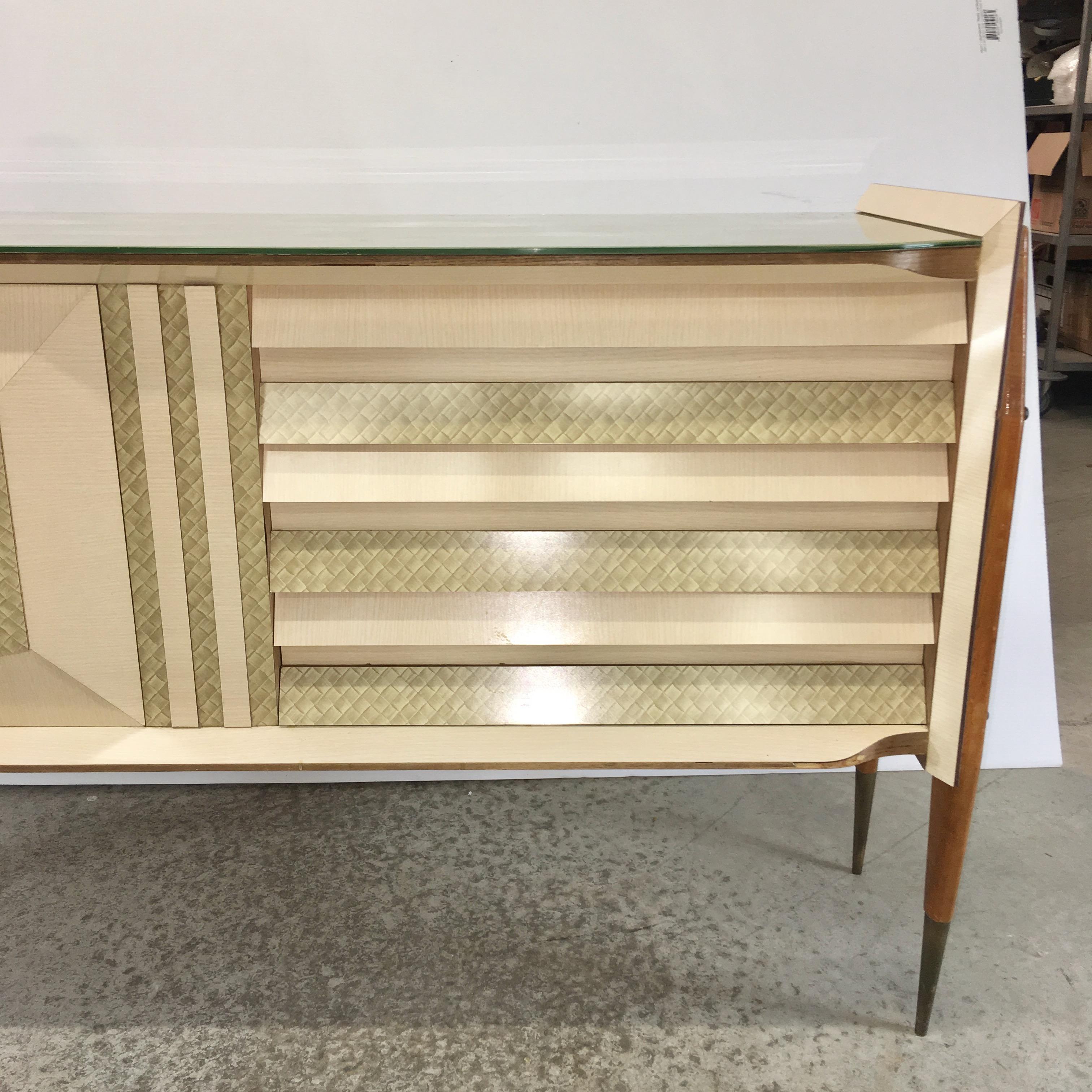 Roberto Aloi Floating Sideboard with Geometric Front For Sale 3