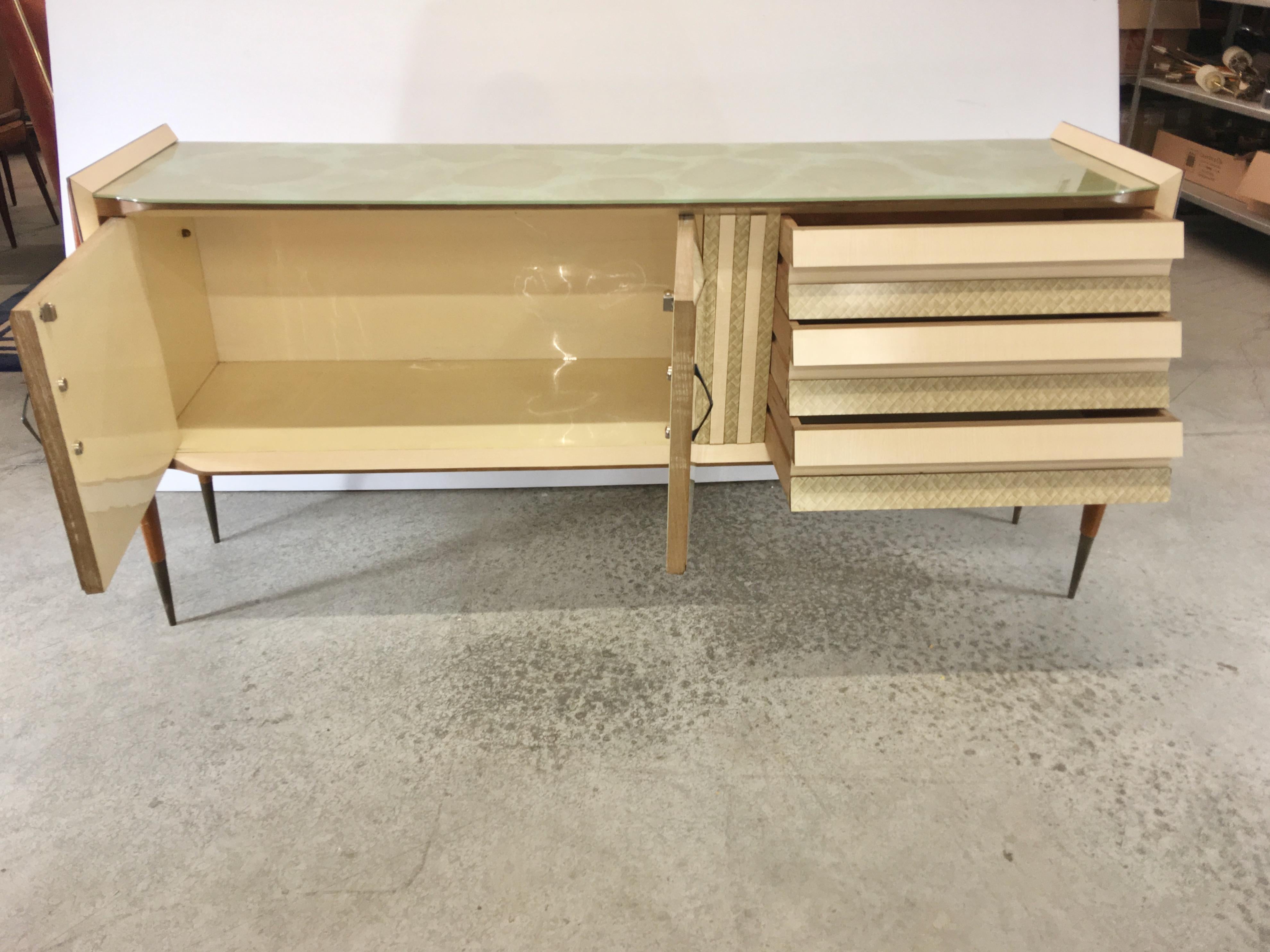 Roberto Aloi Floating Sideboard with Geometric Front For Sale 5