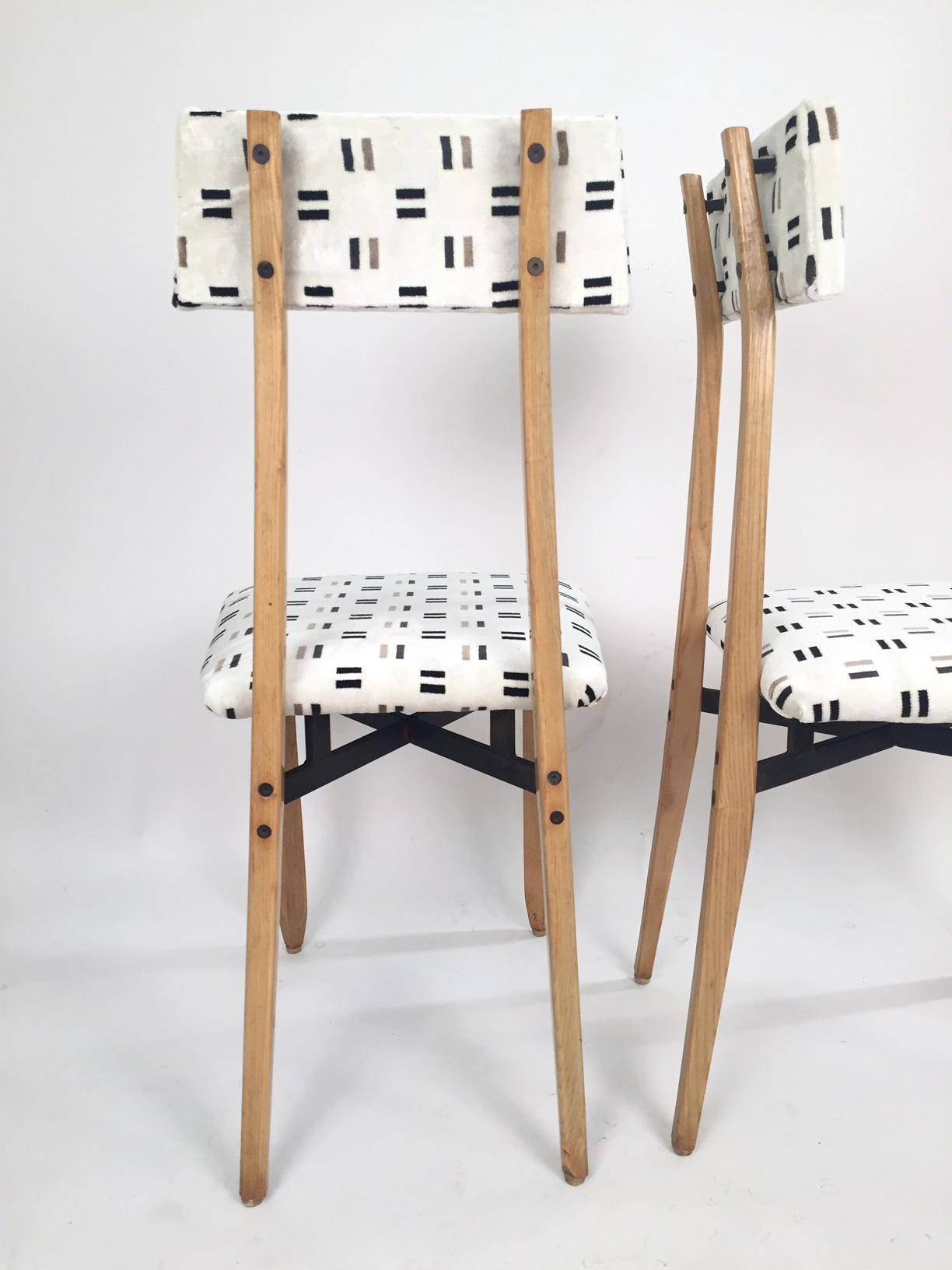 Roberto Aloi Italian Mid-Century Set of Six Dining Chairs, 1950 1