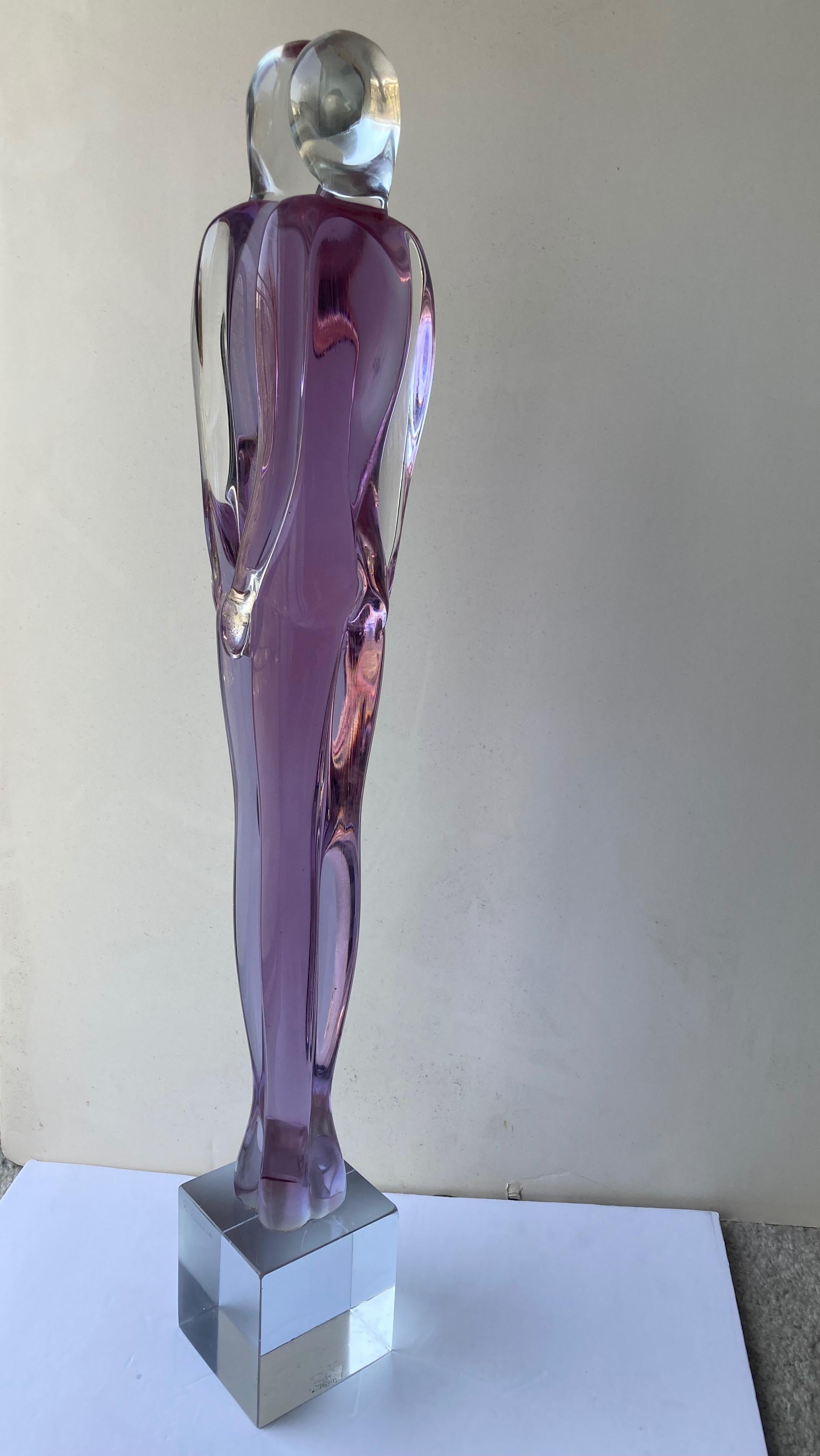 This is an amazing murano glass sculpture by the well known murano Master, Roberto Anatra. title 