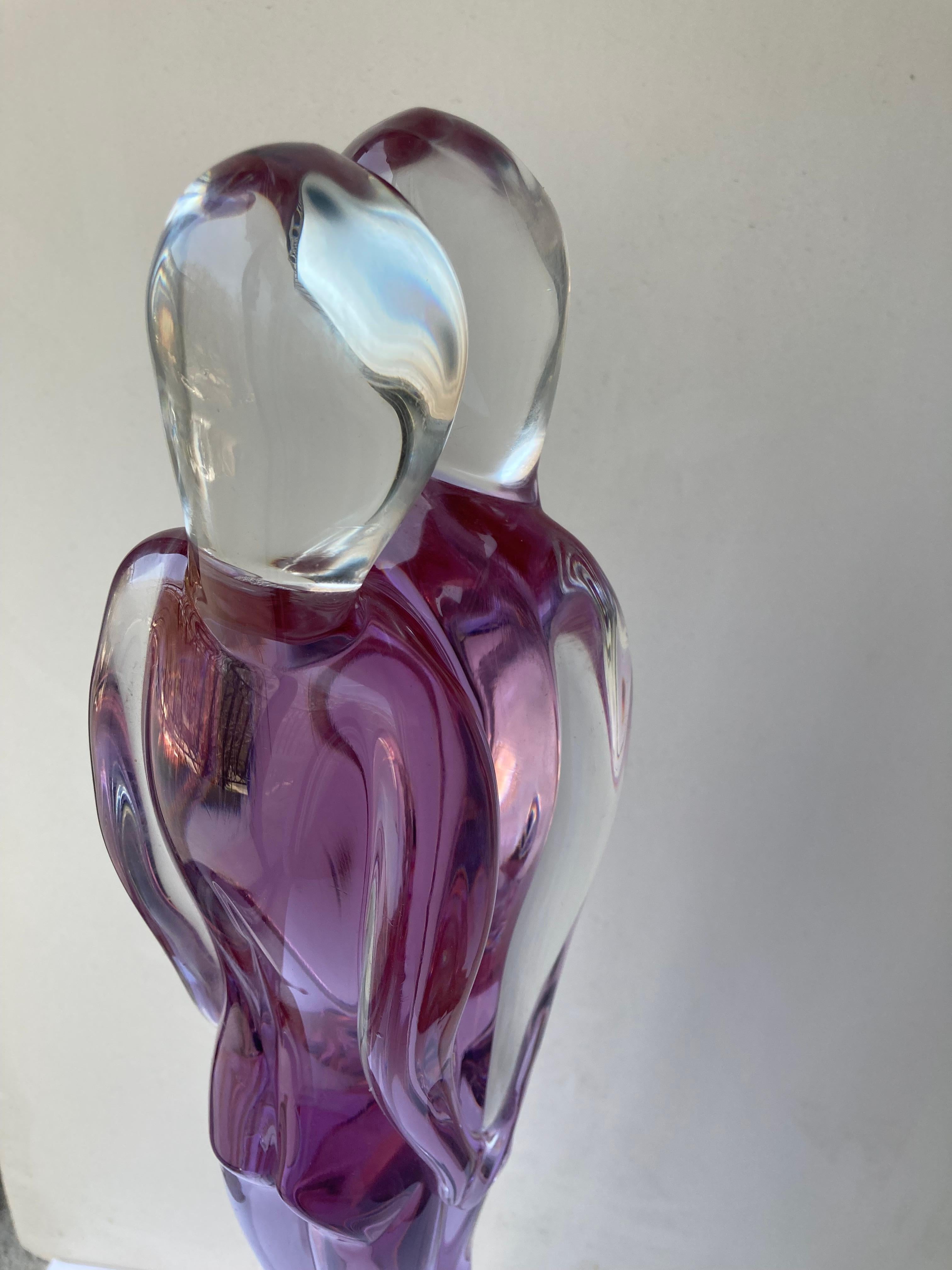 Modern Roberto Anatra, Monumental Murano Glass, Lavender, Sculpture /Figure, Signed For Sale