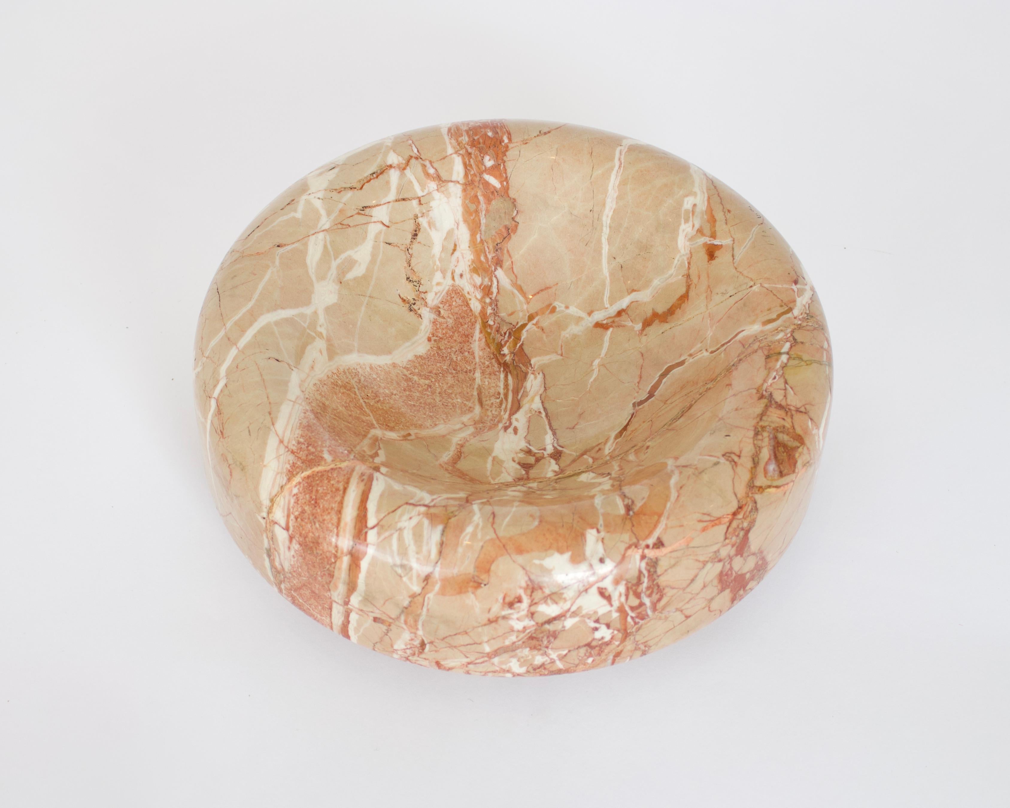Roberto Arioli for Gabbianelli Dish Centerpiece Pale Peach Italian Marble 4