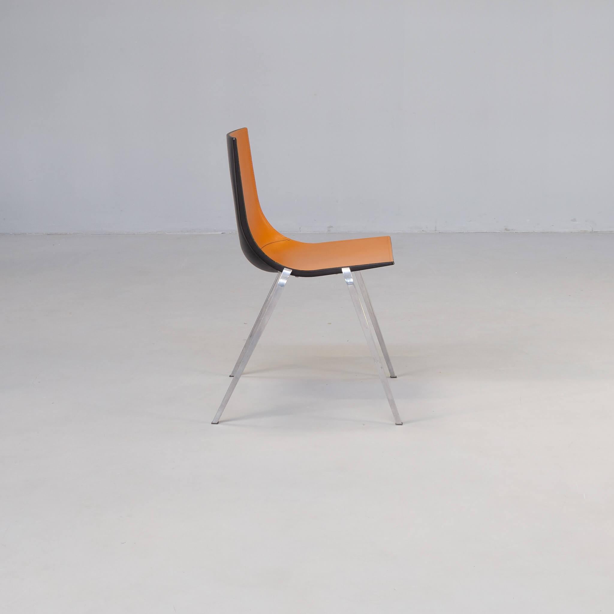 Metal Roberto Barbieri ‘isa’ dining chair for Zanotta set/3 For Sale