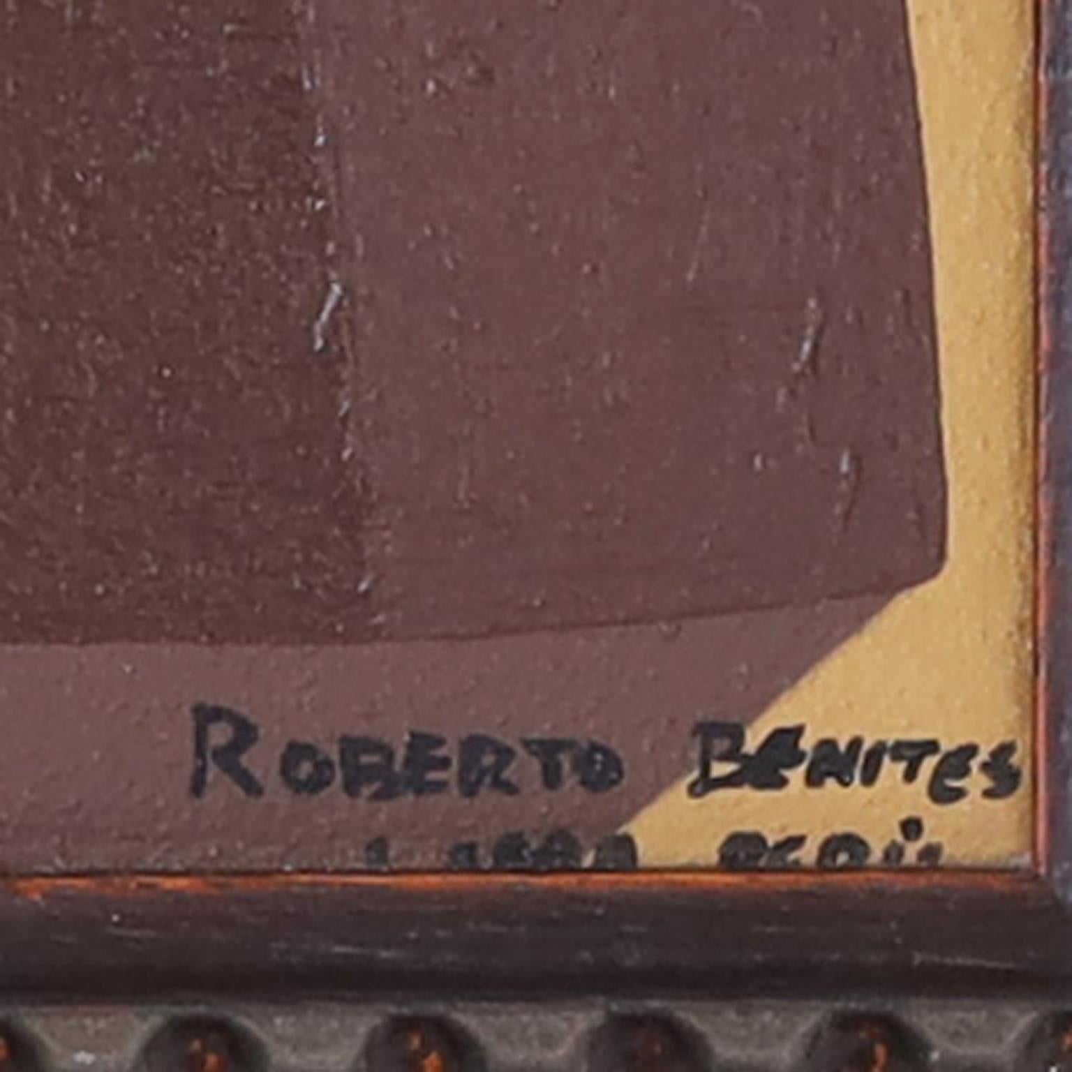 Roberto Benites, Paar modernistische figurale Gemälde im Angebot 1