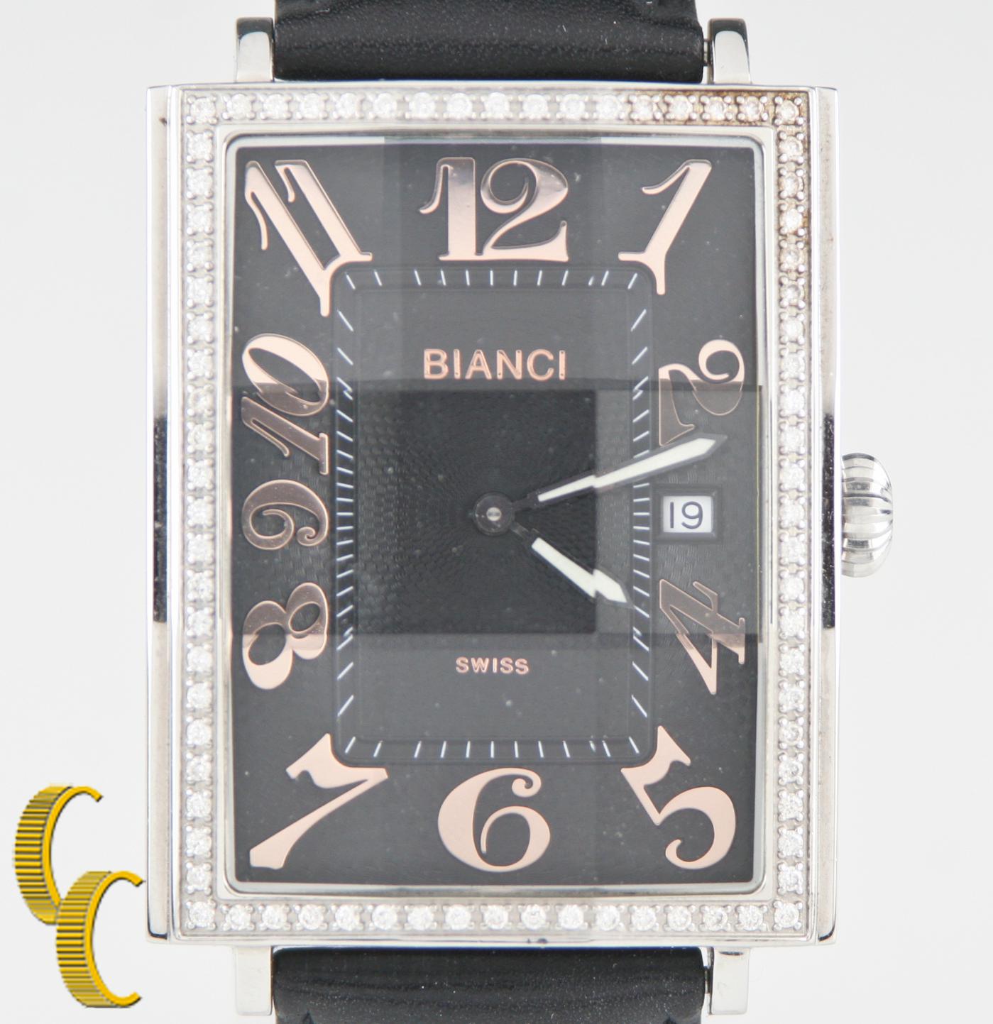 Modern Roberto Bianci Stainless Steel with Diamonds Wristwatch For Sale