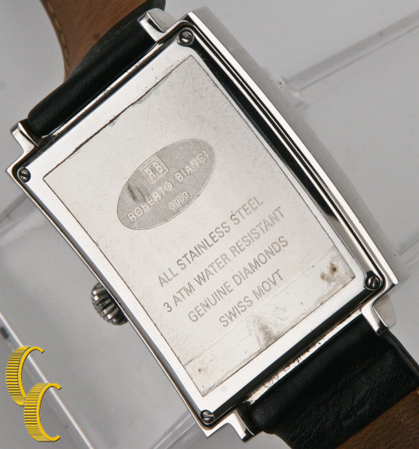 Round Cut Roberto Bianci Stainless Steel with Diamonds Wristwatch For Sale