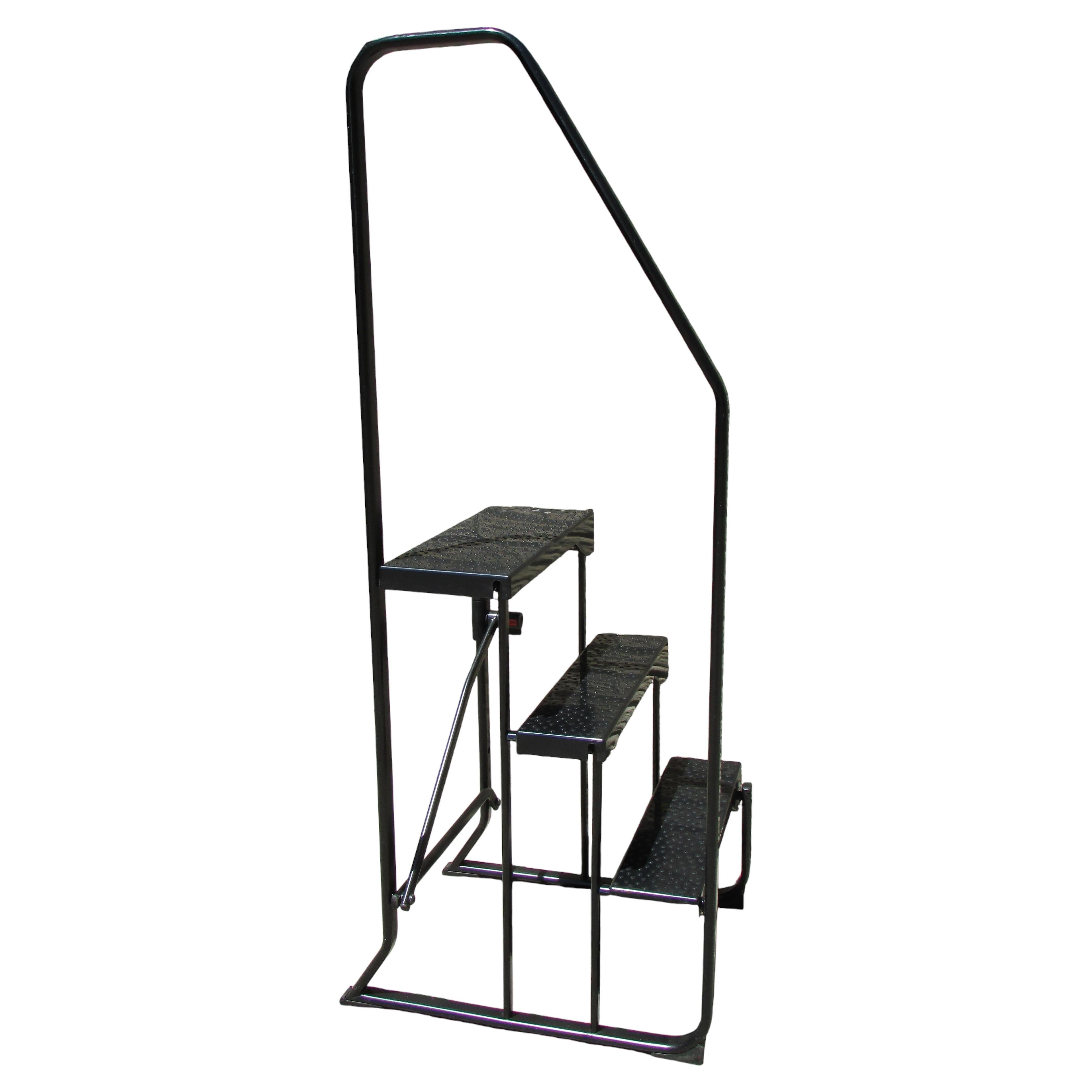 Pre-owned Magis Roberto Bonetto For Italian Modernist Scalo Fold Up Three Step Stool In Black