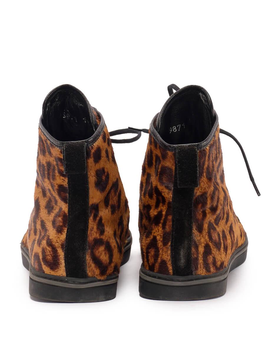 Roberto Botticelli Women's Pony-style Leopard Print High Top Sneakers For Sale 1