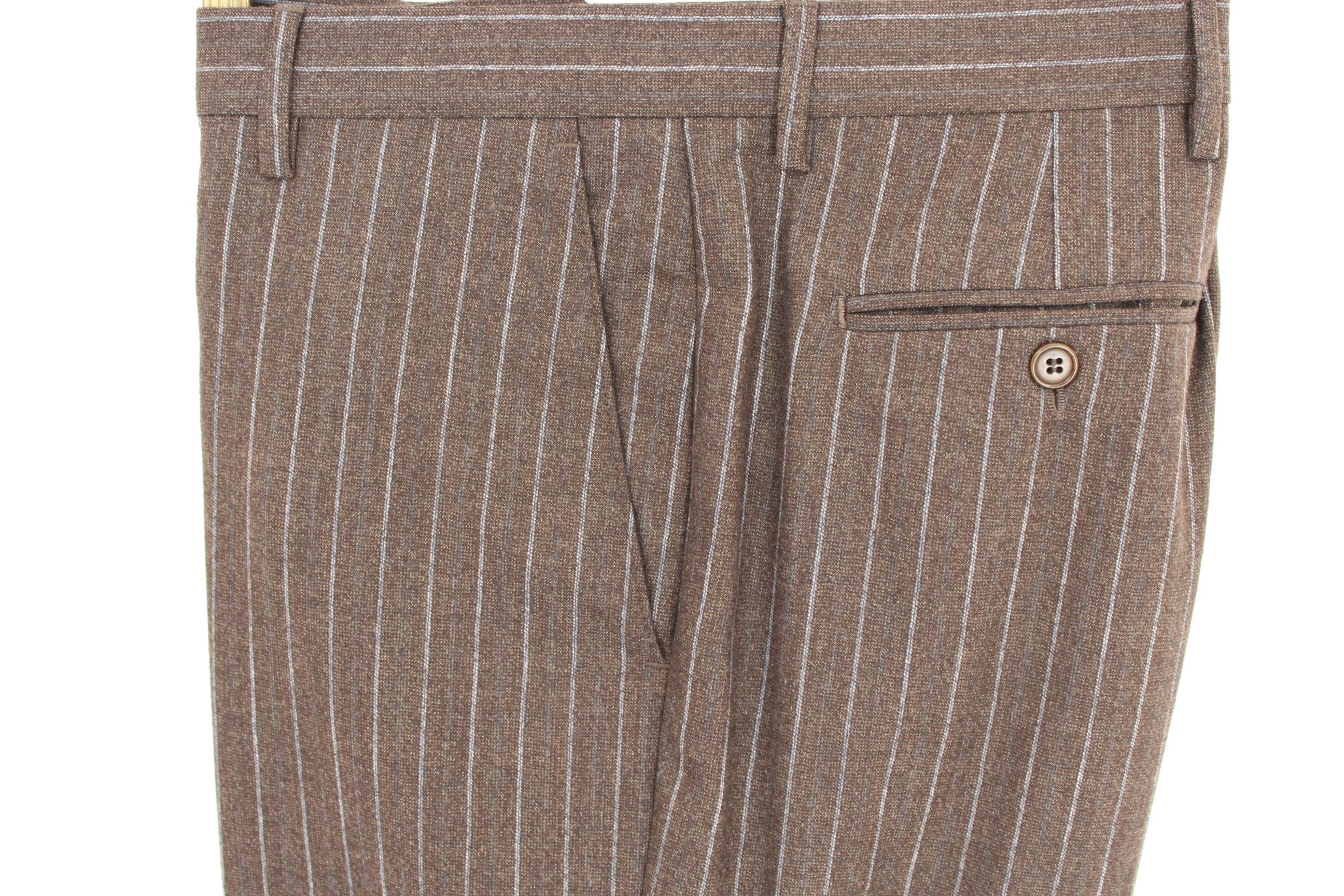Roberto Capucci Brown Pinstriped Men's Suit 1990s Classic 4