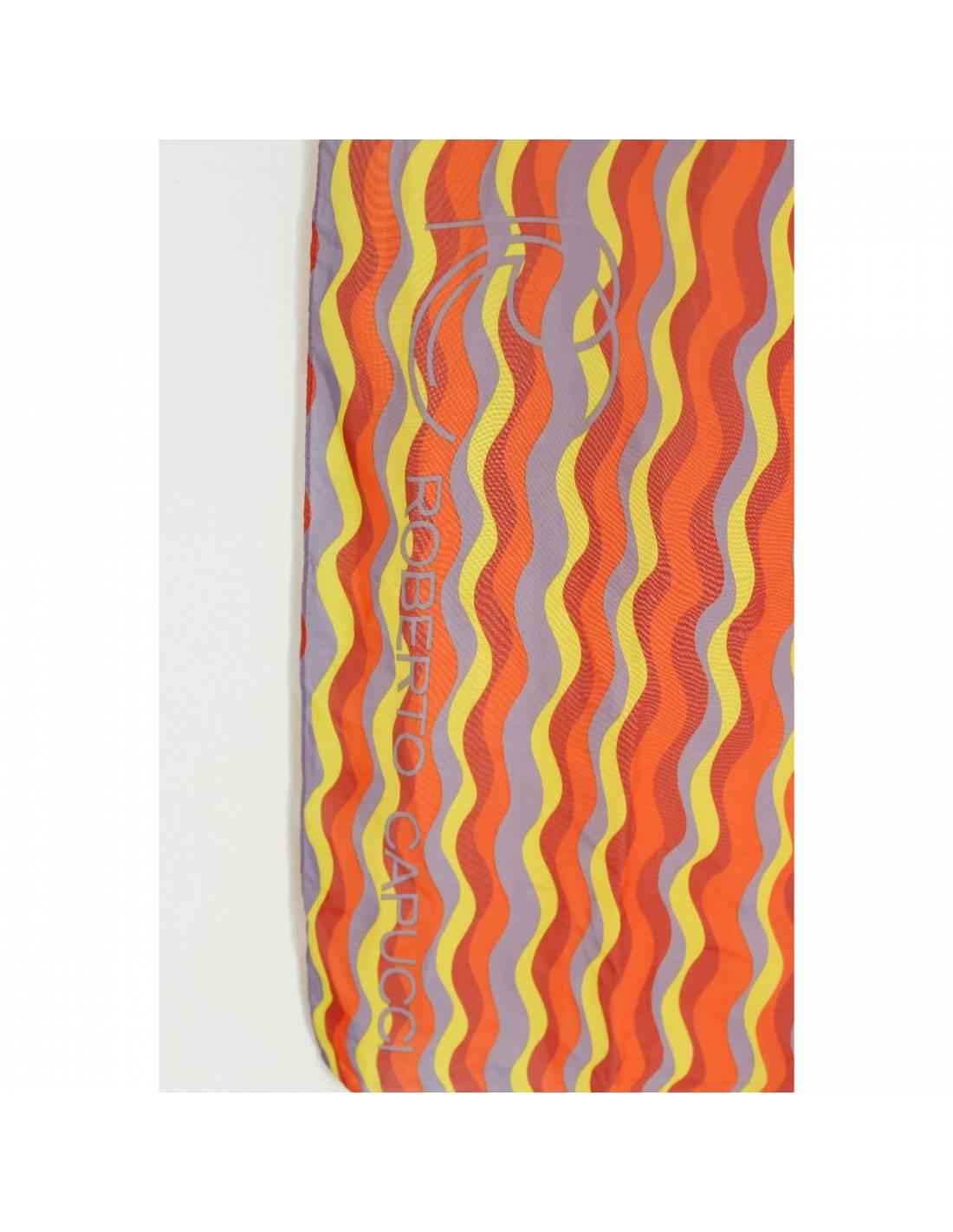 Roberto Capucci Orange-gelber Nadelstreifenschal Damen