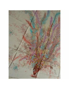 Roberto Capucci Pañuelo de seda amarillo pavo real