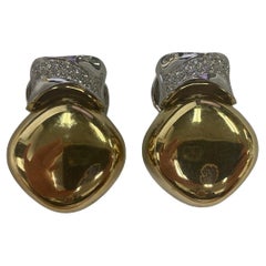 Roberto Casarin Pendientes de clip de oro bicolor de 18 quilates con diamantes de 0,70 ct