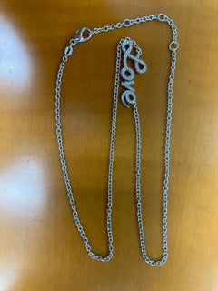 Roberto Casarin 18k White Gold & 0.35ct Diamond "Love" Chain Necklace, 21 Inches