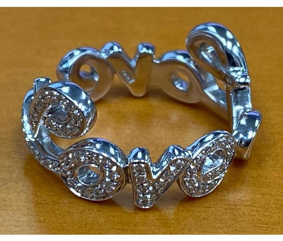 Modern Roberto Casarin 18k White Gold & 0.40ct Diamond 