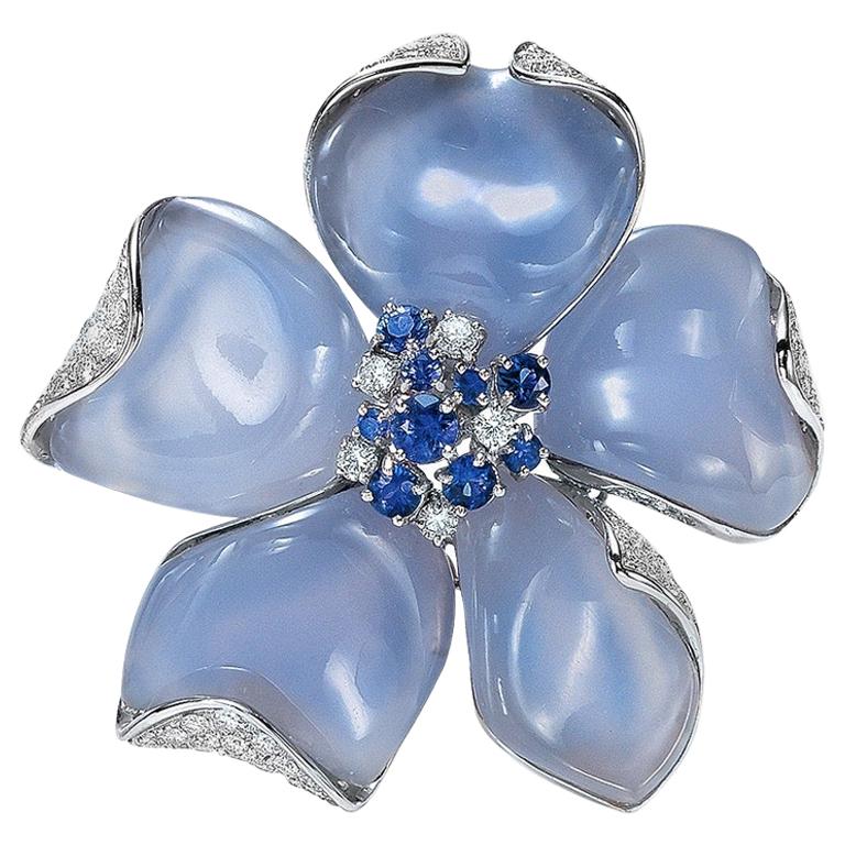 blue sapphire brooch