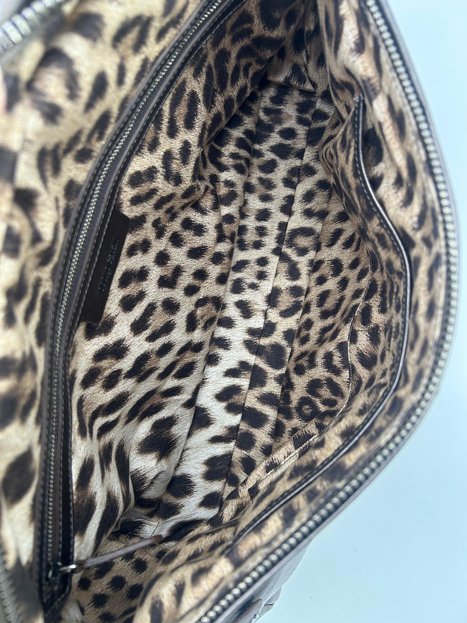 Roberto Cavali Metallic Bronze Leather Diva Bag For Sale 15