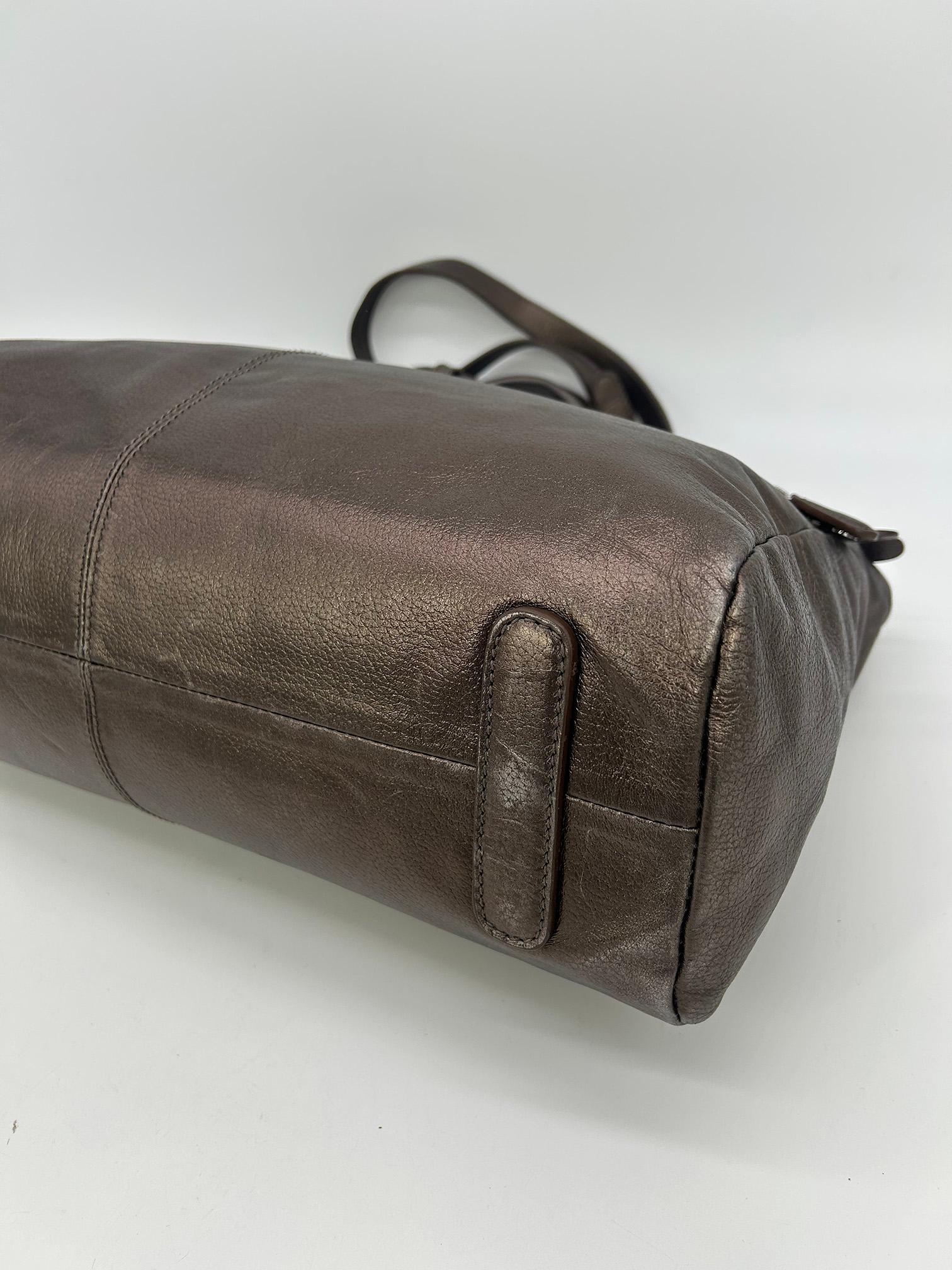 Women's Roberto Cavali Metallic Bronze Leather Diva Bag For Sale