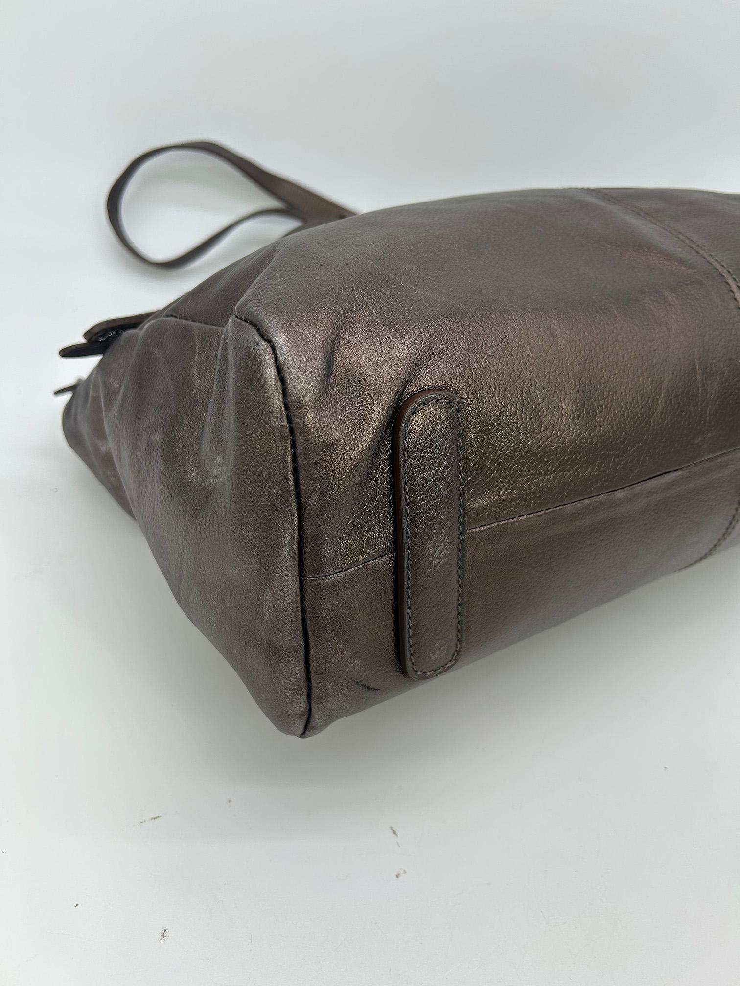 Roberto Cavali Metallic Bronze Leather Diva Bag For Sale 1