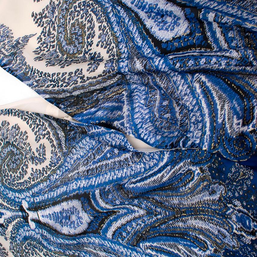 Roberto Cavali Paisley Silk Blue & White Kaftan Dress - Size US 8 2