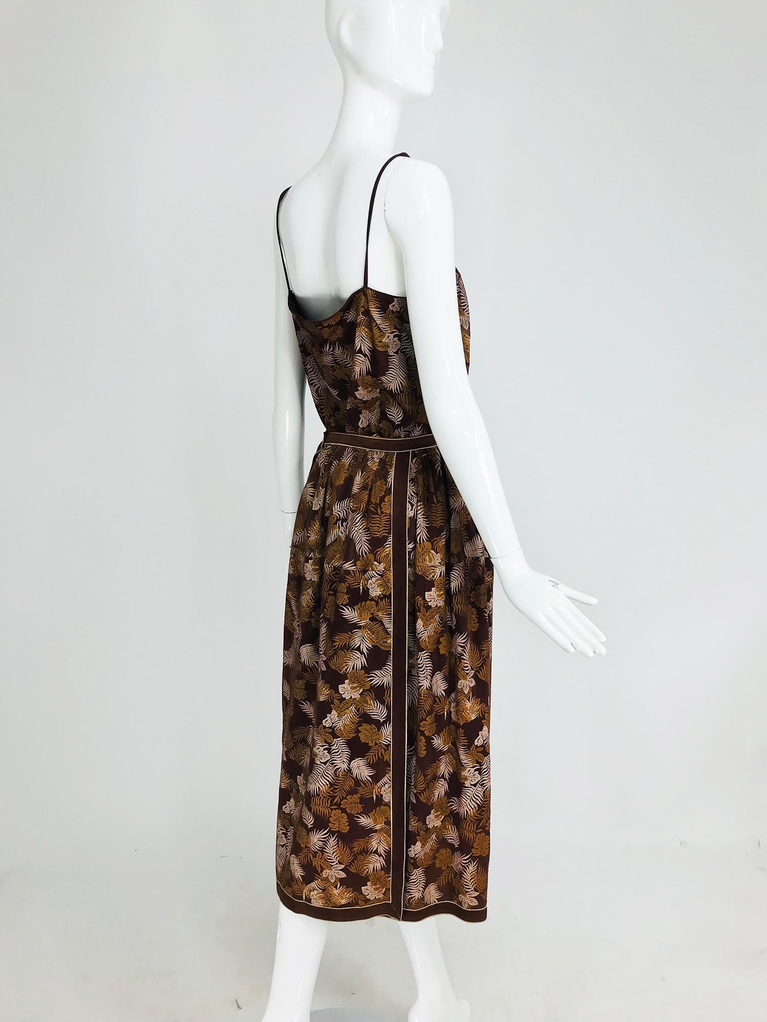 Roberto Cavalli 1970s Printed Suede Top and Skirt Set Rare 5