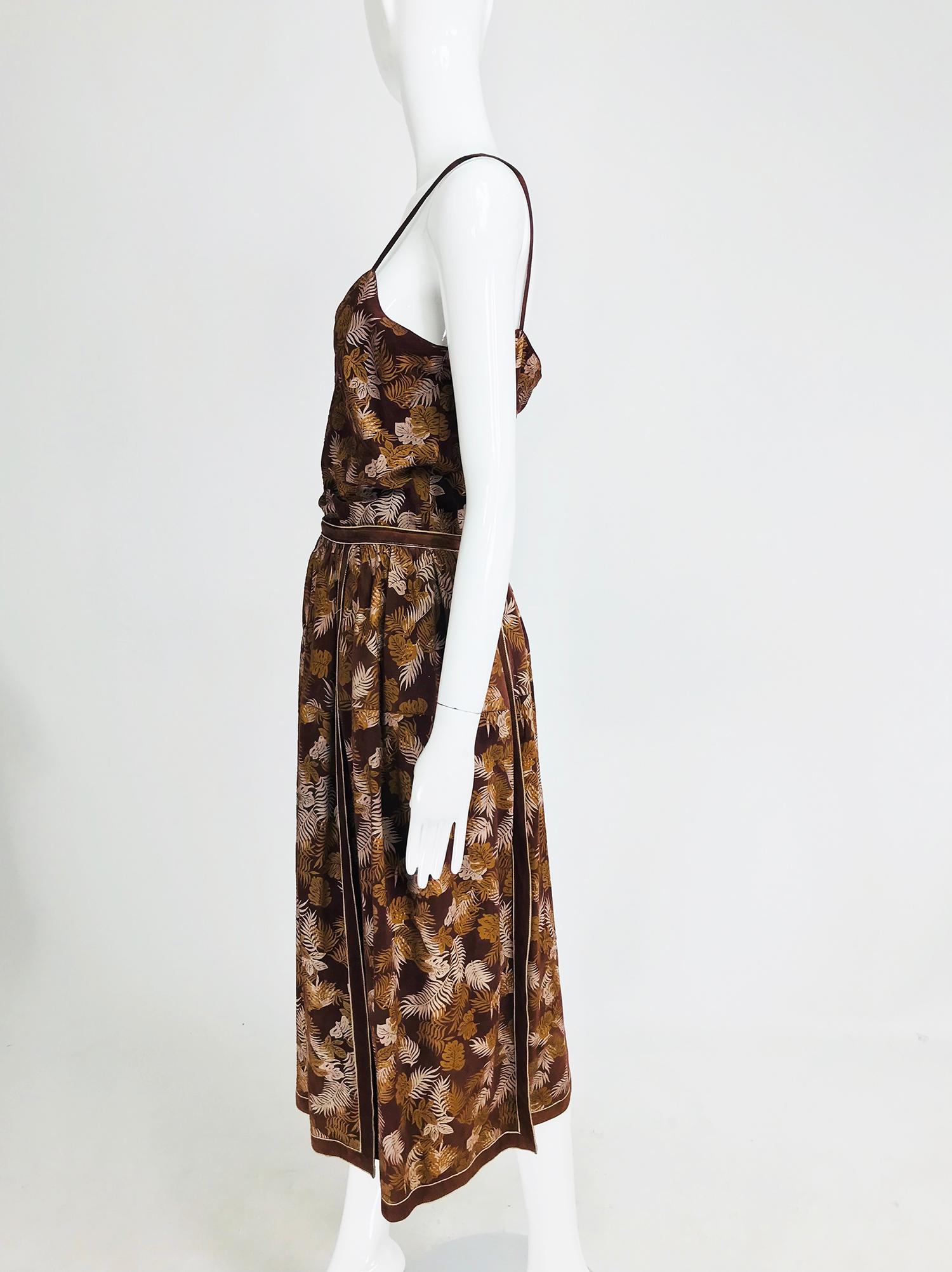Roberto Cavalli 1970s Printed Suede Top and Skirt Set Rare In Good Condition In West Palm Beach, FL