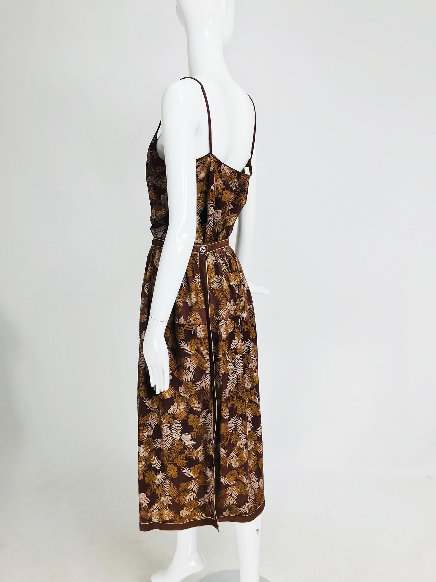 Women's Roberto Cavalli 1970s Printed Suede Top and Skirt Set Rare