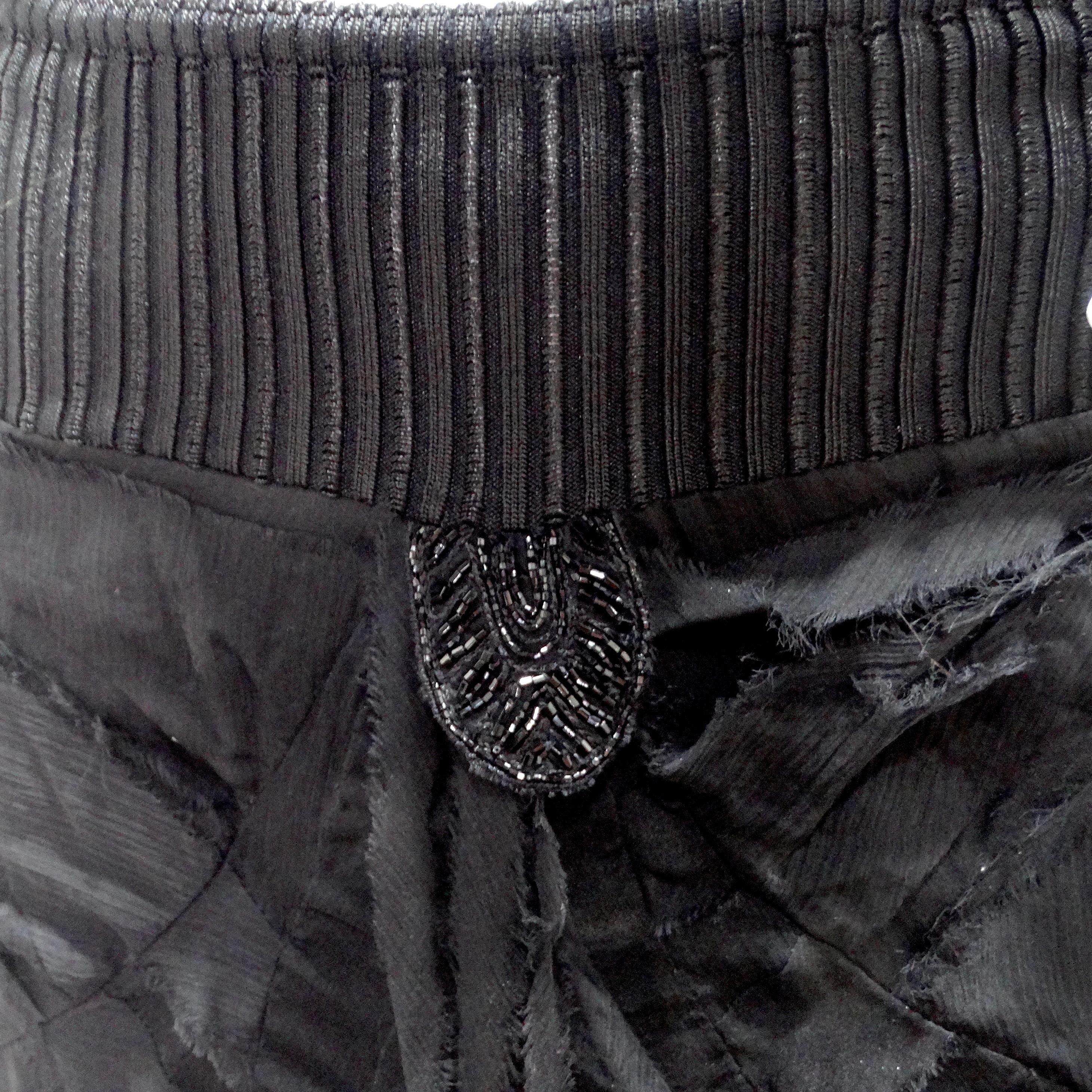 Roberto Cavalli 1990s Black Ruffle Midi Skirt In Excellent Condition For Sale In Scottsdale, AZ