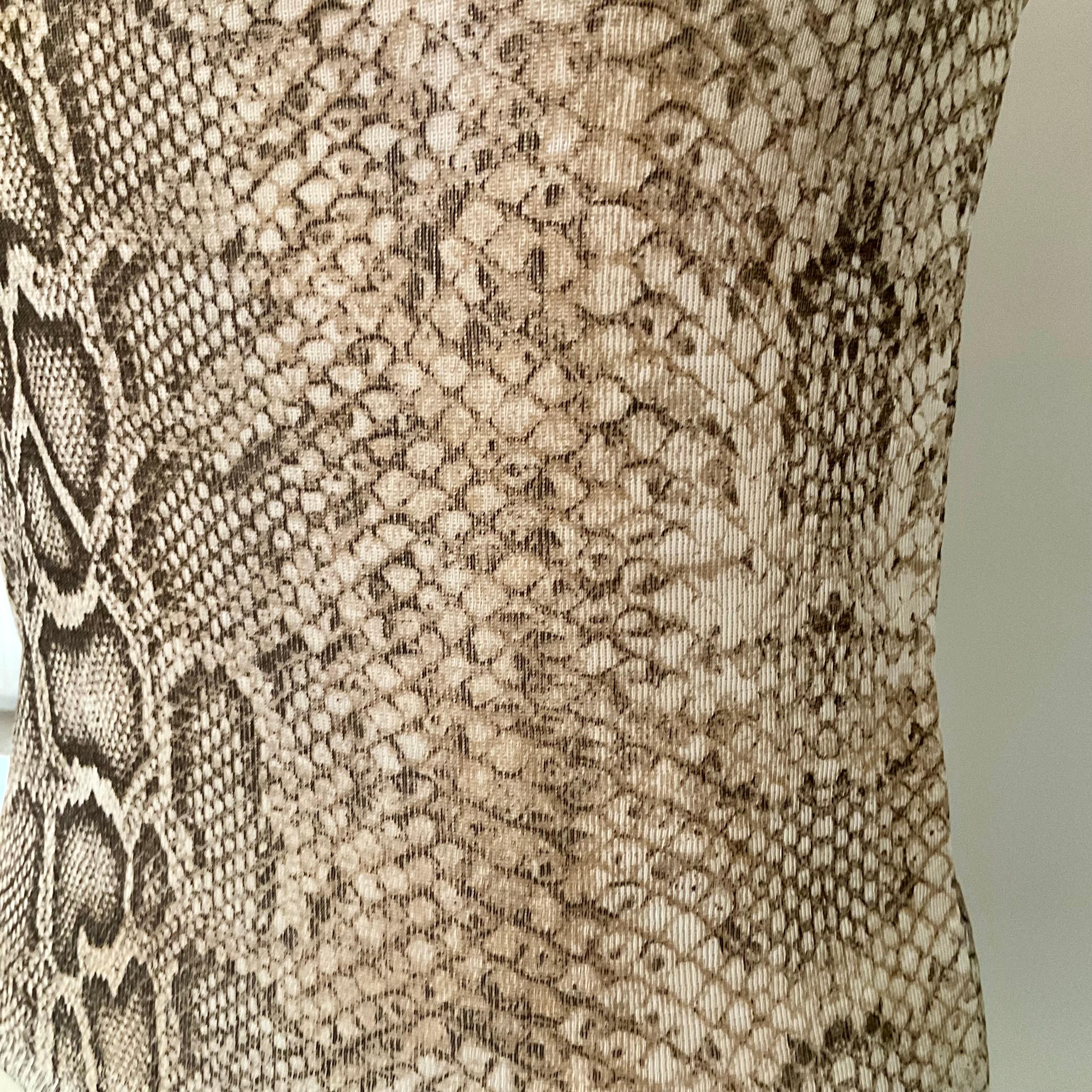 Roberto Cavalli 1990s Runway Snakeskin Print Spaghetti Strap Cami Top For Sale 2