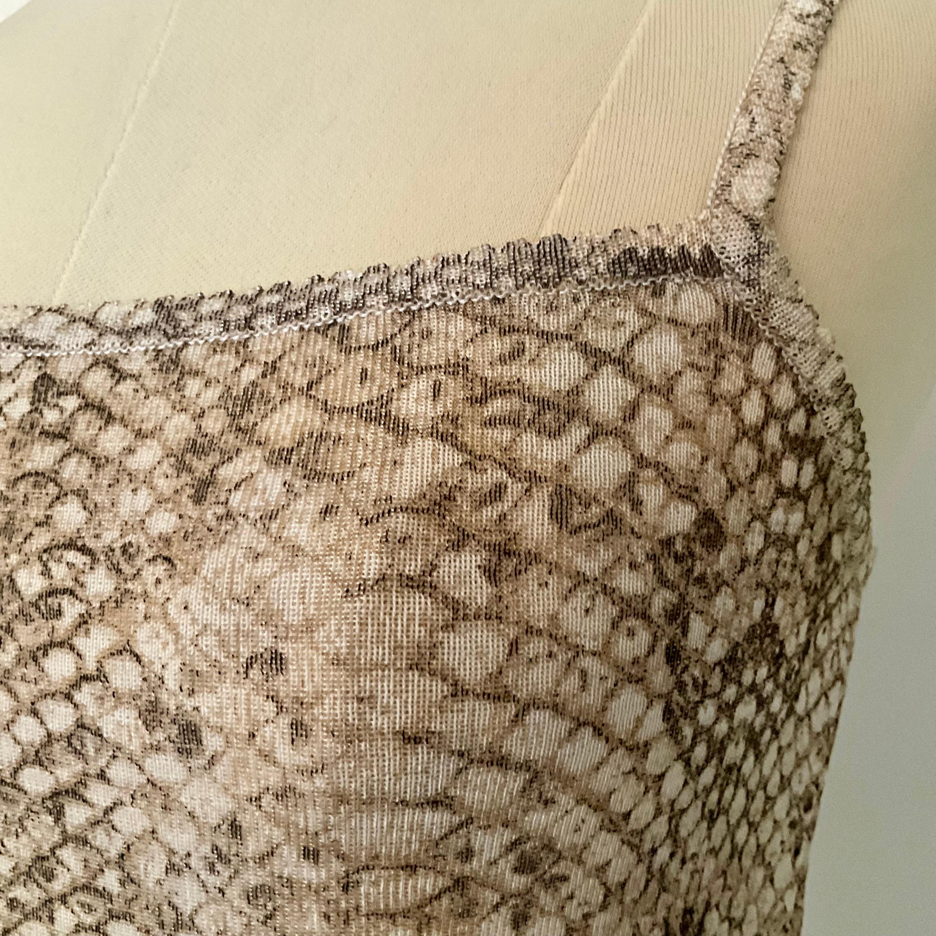 Roberto Cavalli 1990s Runway Snakeskin Print Spaghetti Strap Cami Top For Sale 3