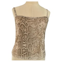 Roberto Cavalli 1990s Runway Snakeskin Print Spaghetti Strap Cami Top