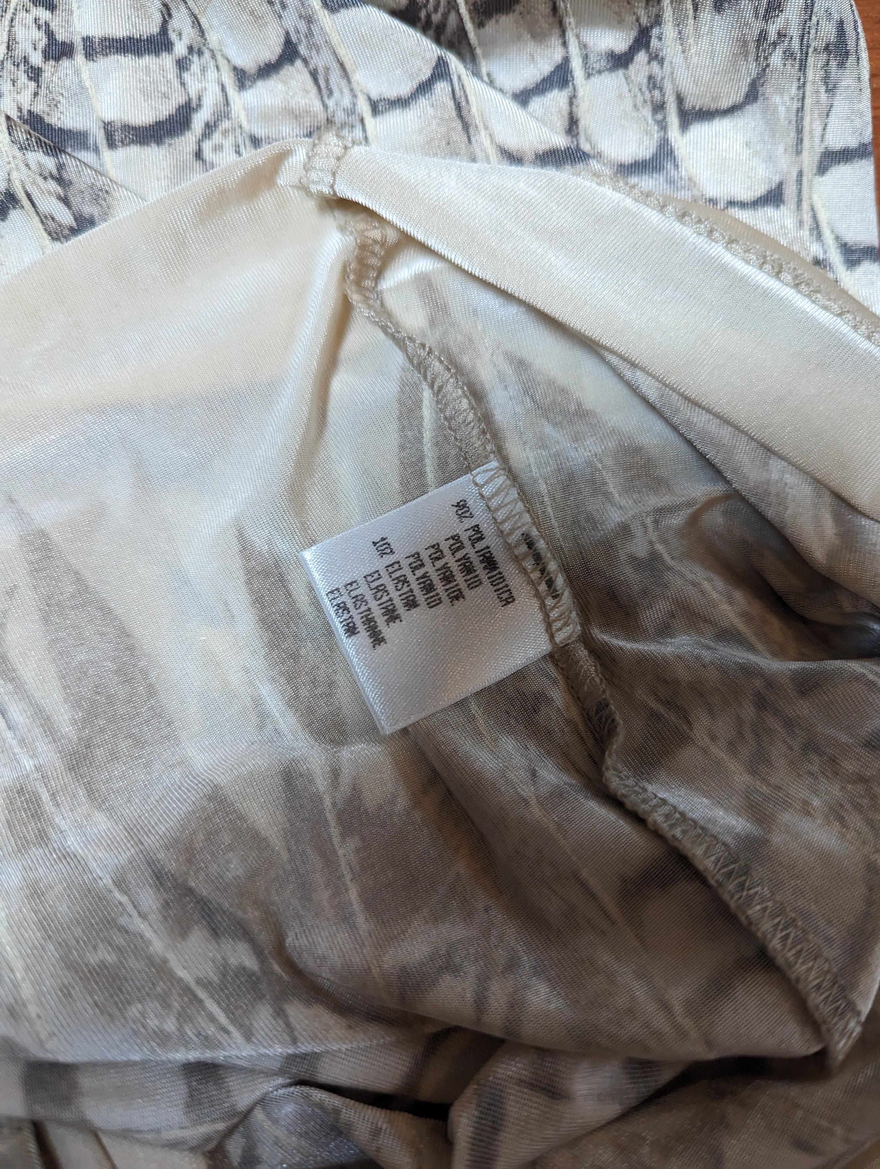 Roberto Cavalli 1999 Vestito Bodycon in piume grigio in vendita 4