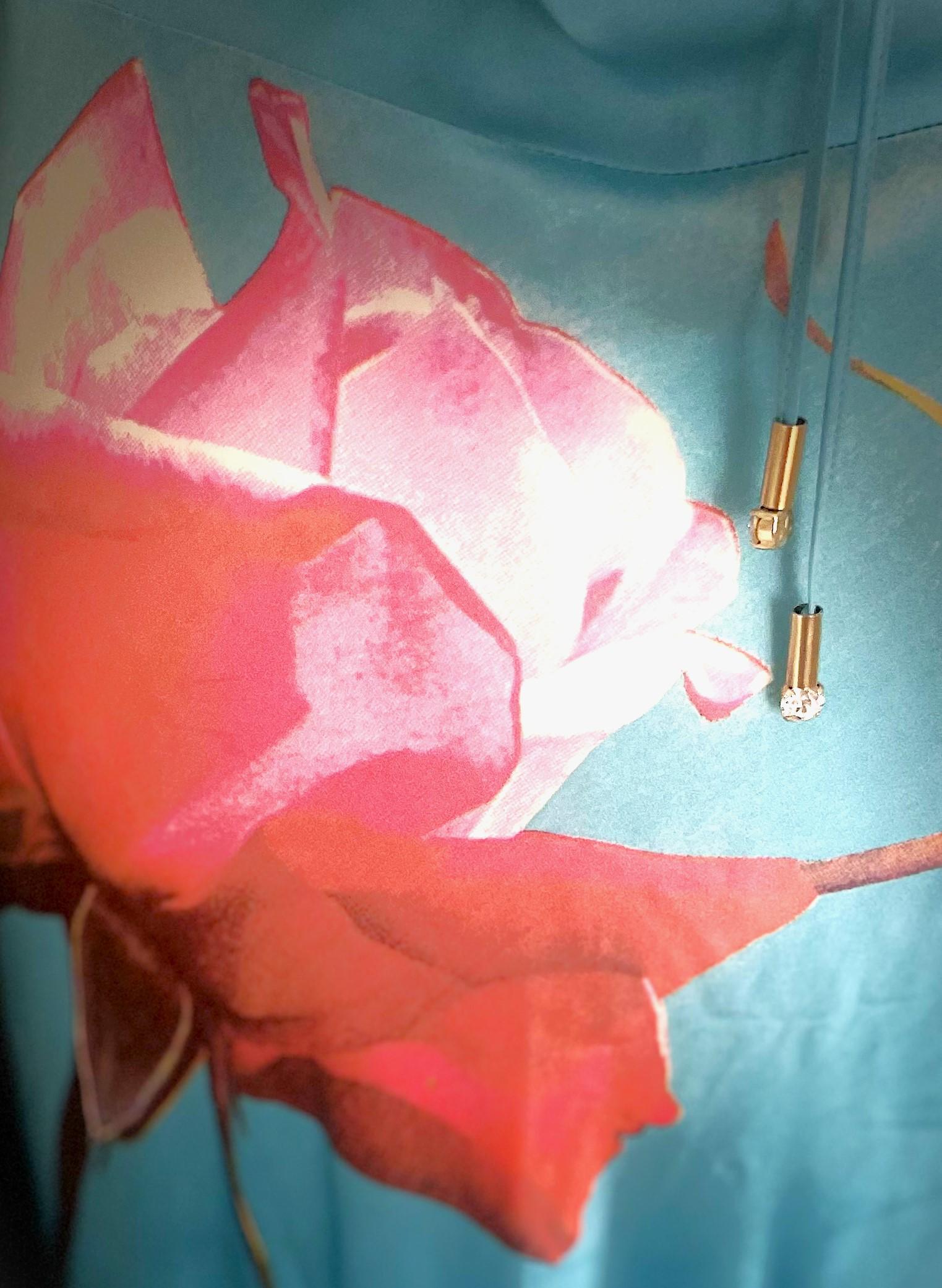 De las mujeres Roberto Cavalli 1999 Pasarela Vestido Largo Floral de Seda en venta