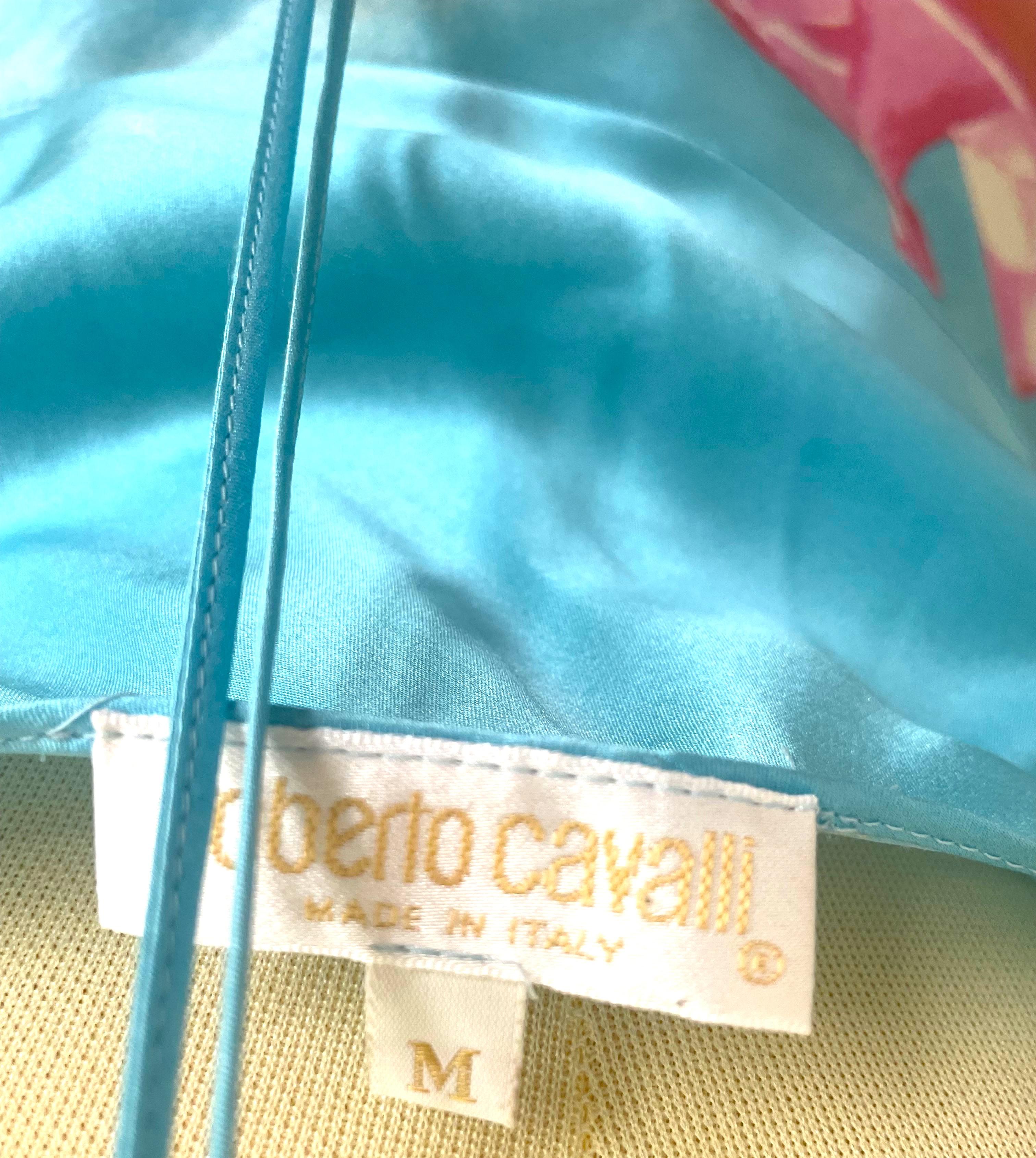 Roberto Cavalli 1999 Pasarela Vestido Largo Floral de Seda en venta 1