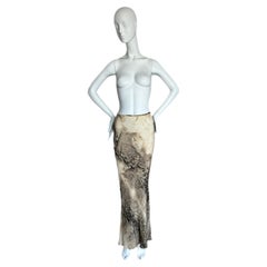 ROBERTO CAVALLI 1999 Vintage langer Maxirock aus Seide aus Seide