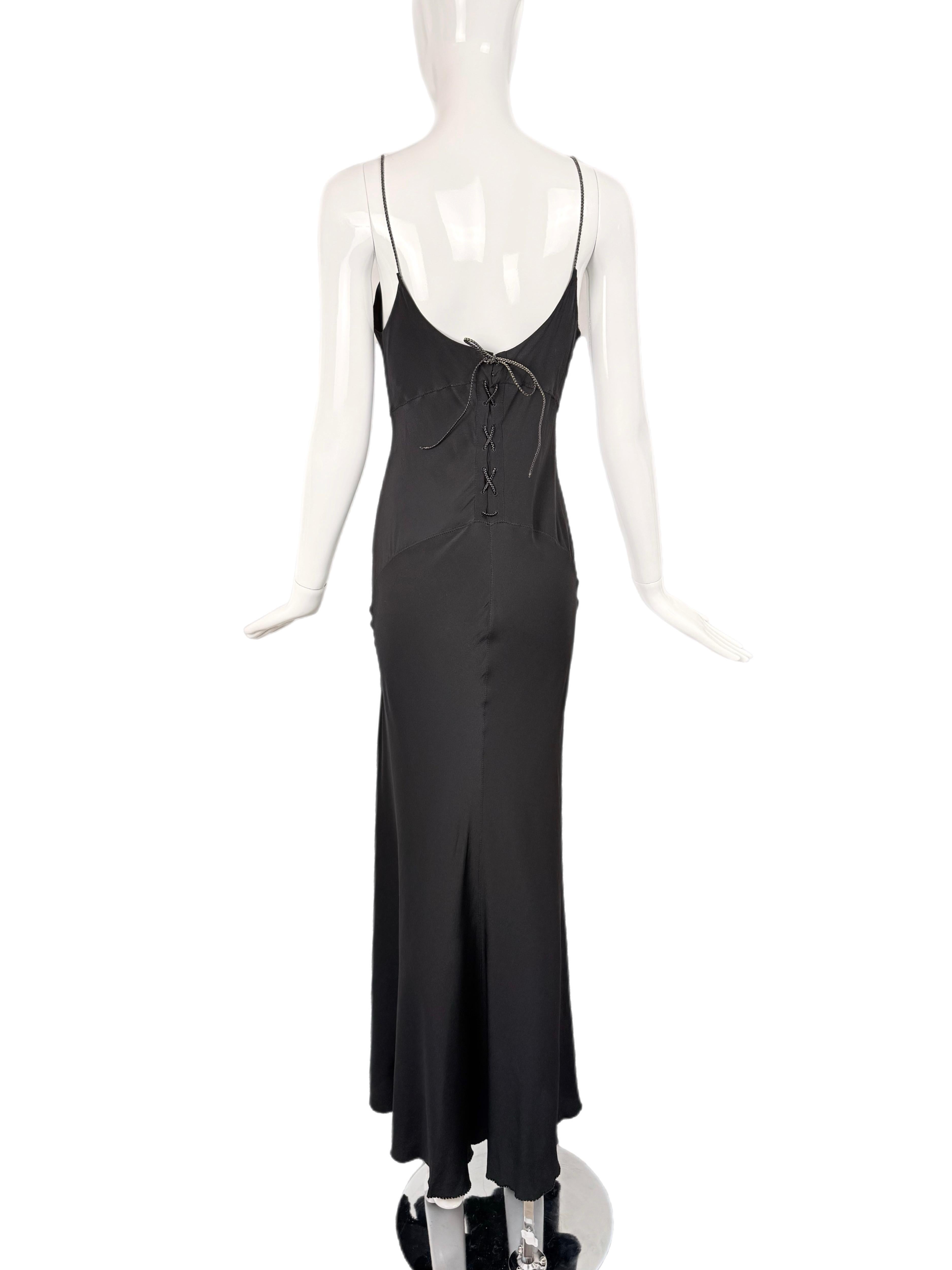 ROBERTO CAVALLI c. 2000 Vintage Fur + Silk Ensemble Maxi Dress Gown + Shawl Cape For Sale 6